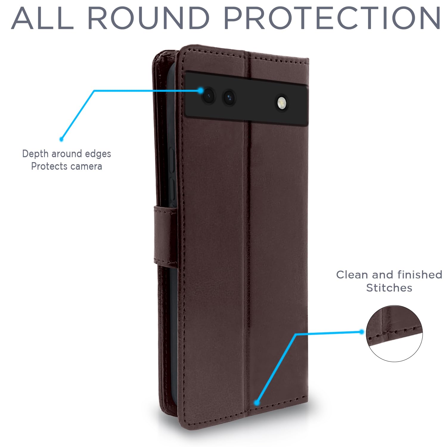 Pikkme coffee Wallet wallet flip cover for Google Pixel 6a – photo 4