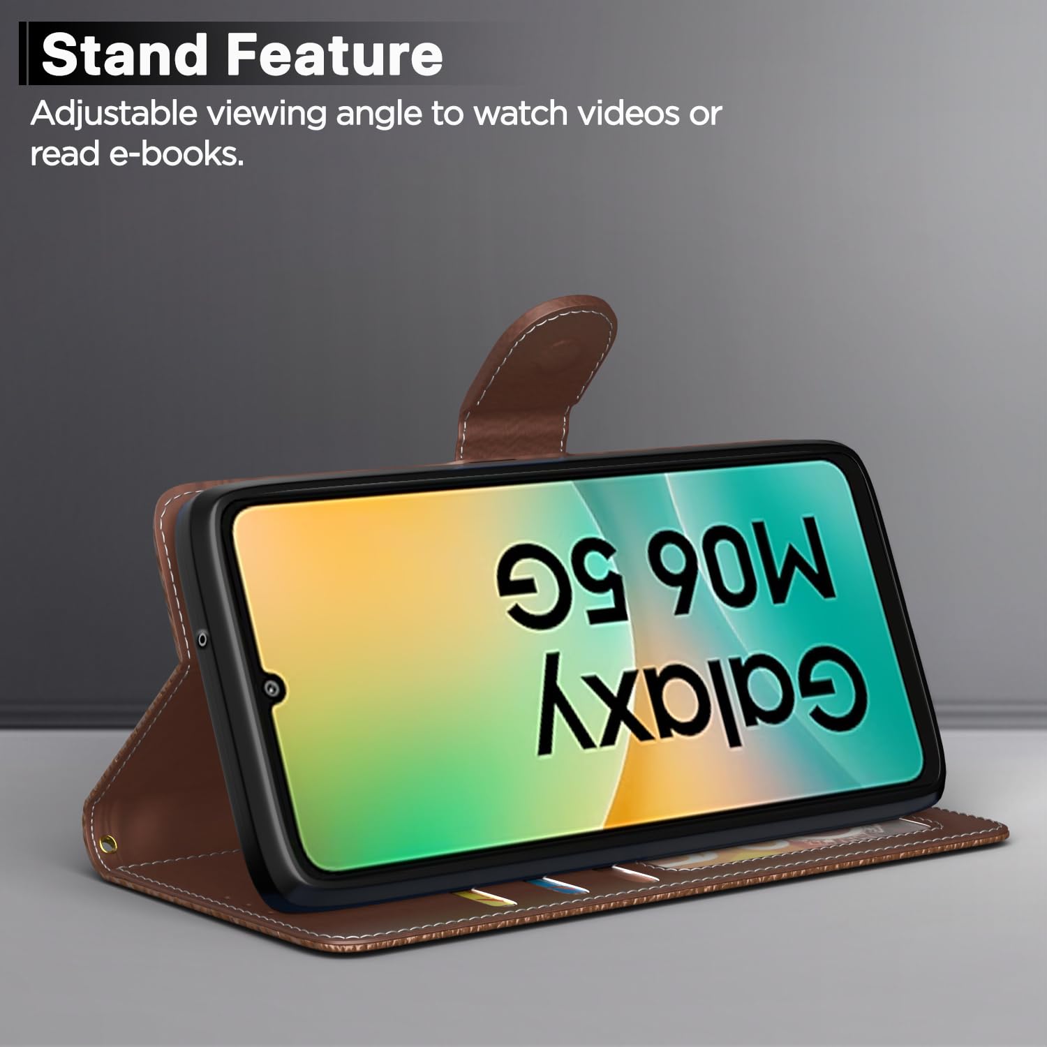 Pikkme Samsung M06/F06 5G Wallet tan flip cover – photo 3