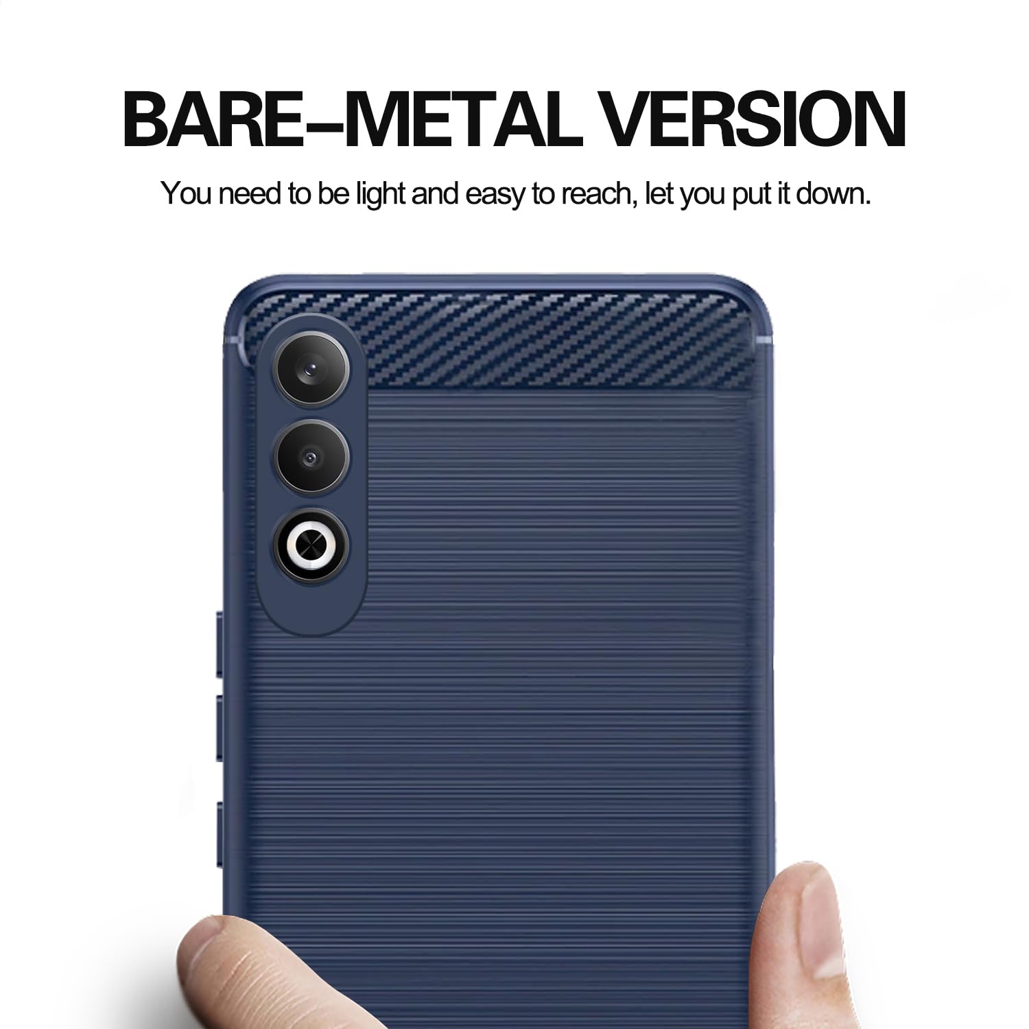 Pikkme OnePlus Nord Ce 4 5G Carbon Fibre Back Cover (Blue)
