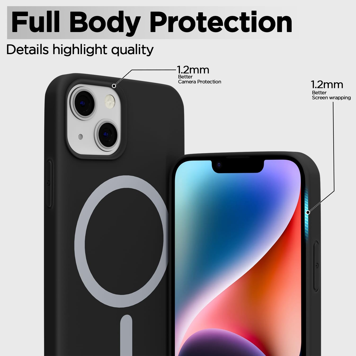 Pikkme black Soft Silicone back cover for iPhone 14 Plus – photo 2