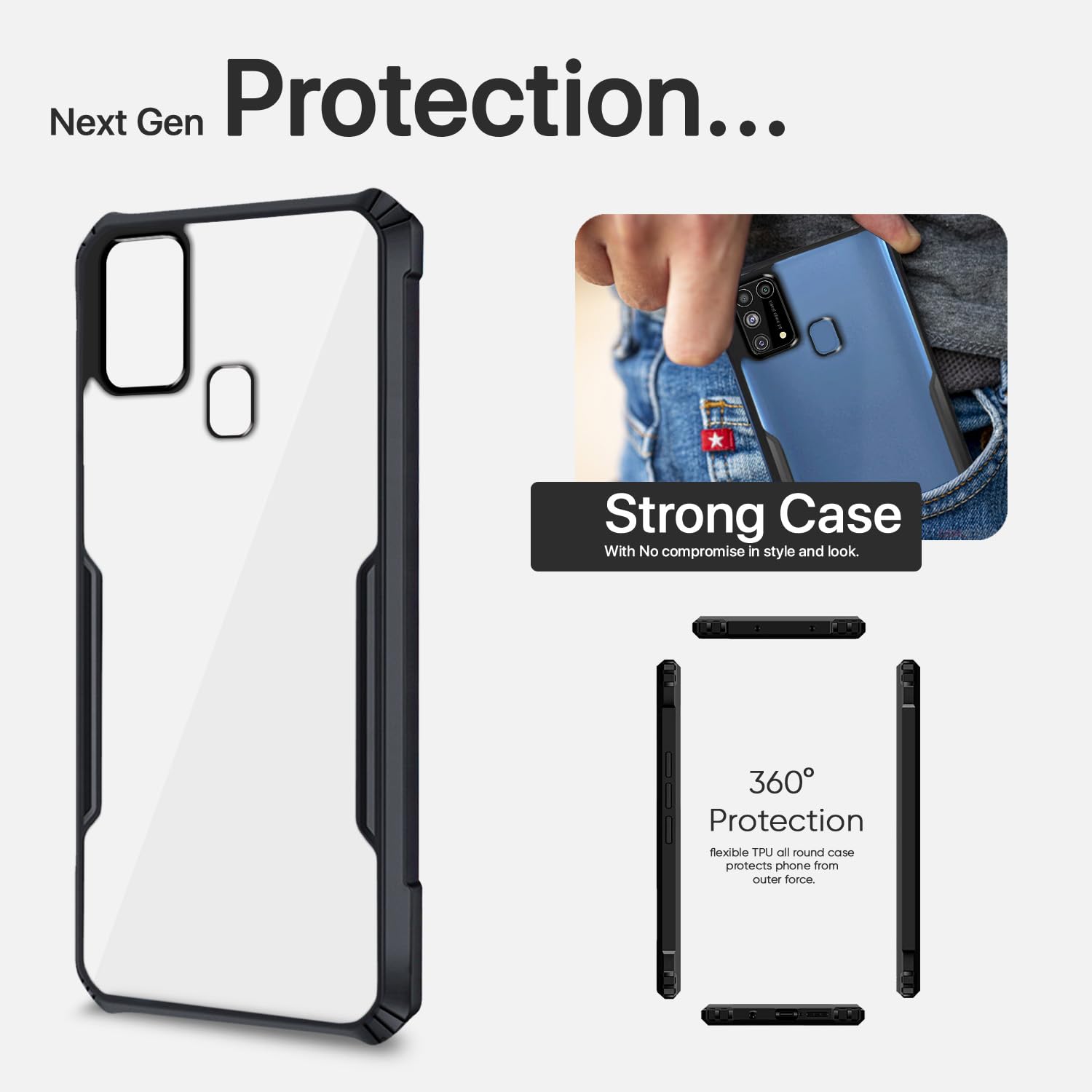 Pikkme Samsung Galaxy M31/M31 Prime/F41 Eagle Back Cover (Black)