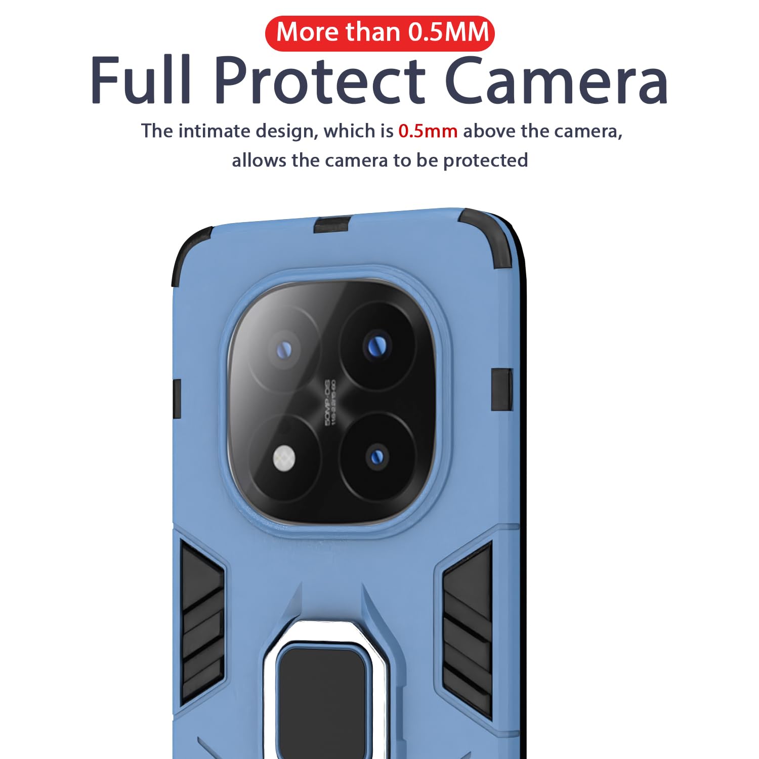 Pikkme blue D5 Tough Armor phone cover for Redmi Note 14 Pro Plus 5G – photo 7