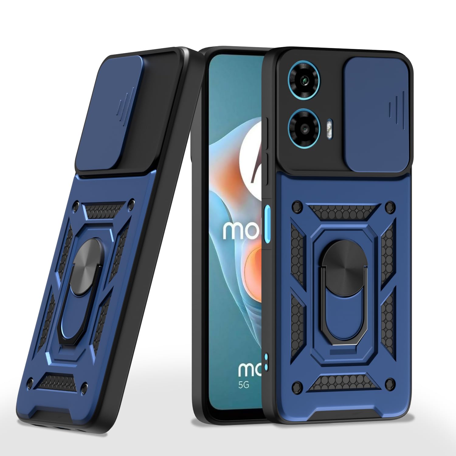 Pikkme Moto G34/G45 5G/360 D10 Camera Shield blue back cover