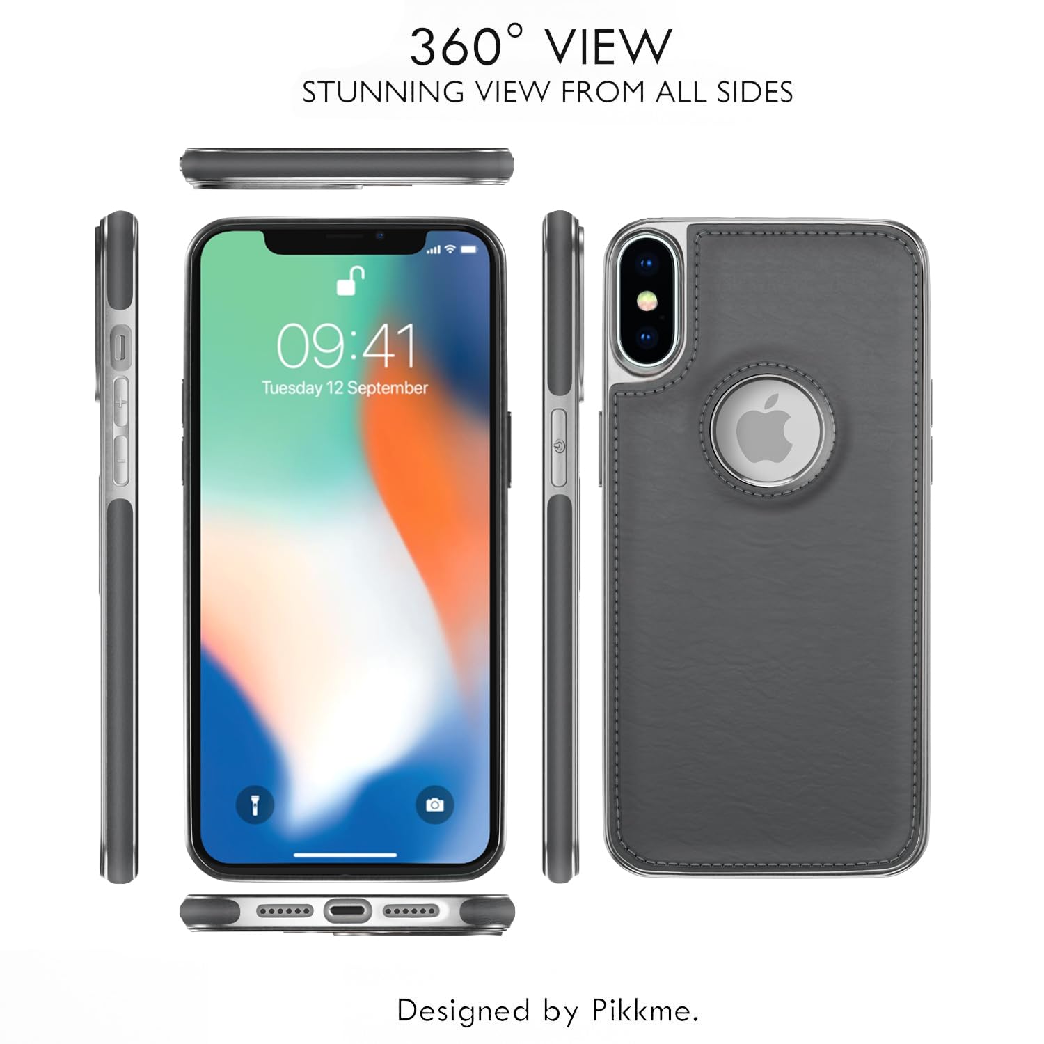iPhone X/XS mobile back cover in chrome grey by Pikkme – photo 4