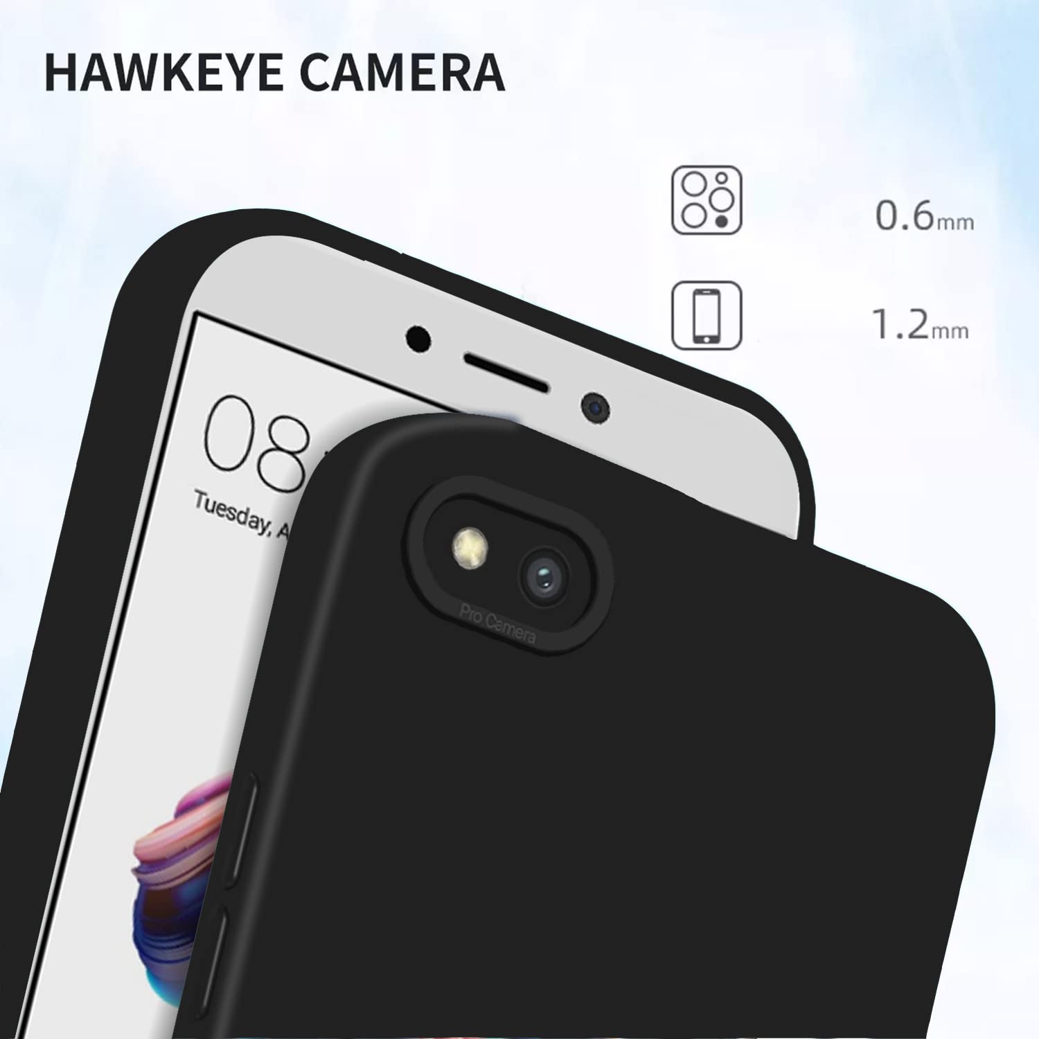 Pikkme Mi Redmi 5ALiquid Siliconee Back Cover | Black