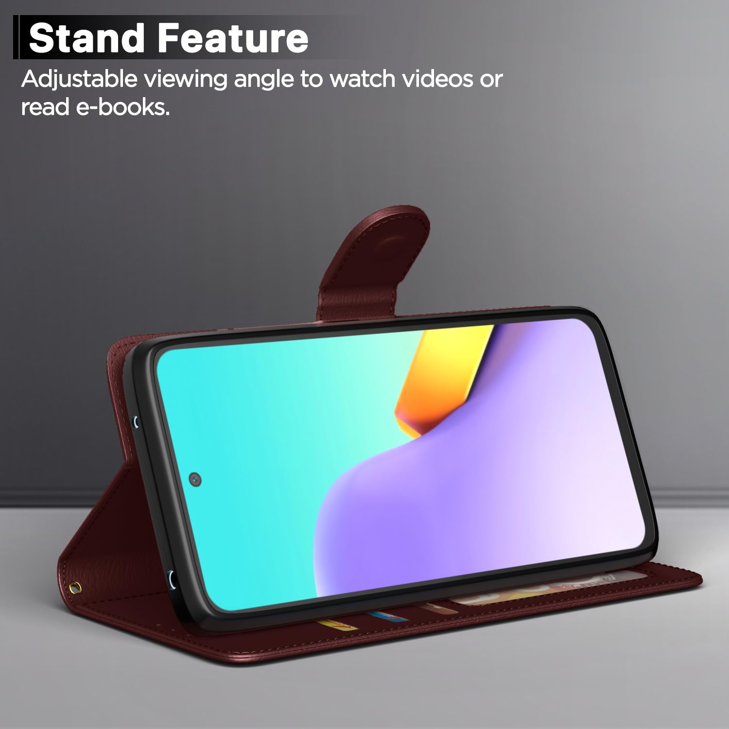 Pikkme Redmi 12/Poco M6 Pro 5G Wallet brown flip cover – photo 3