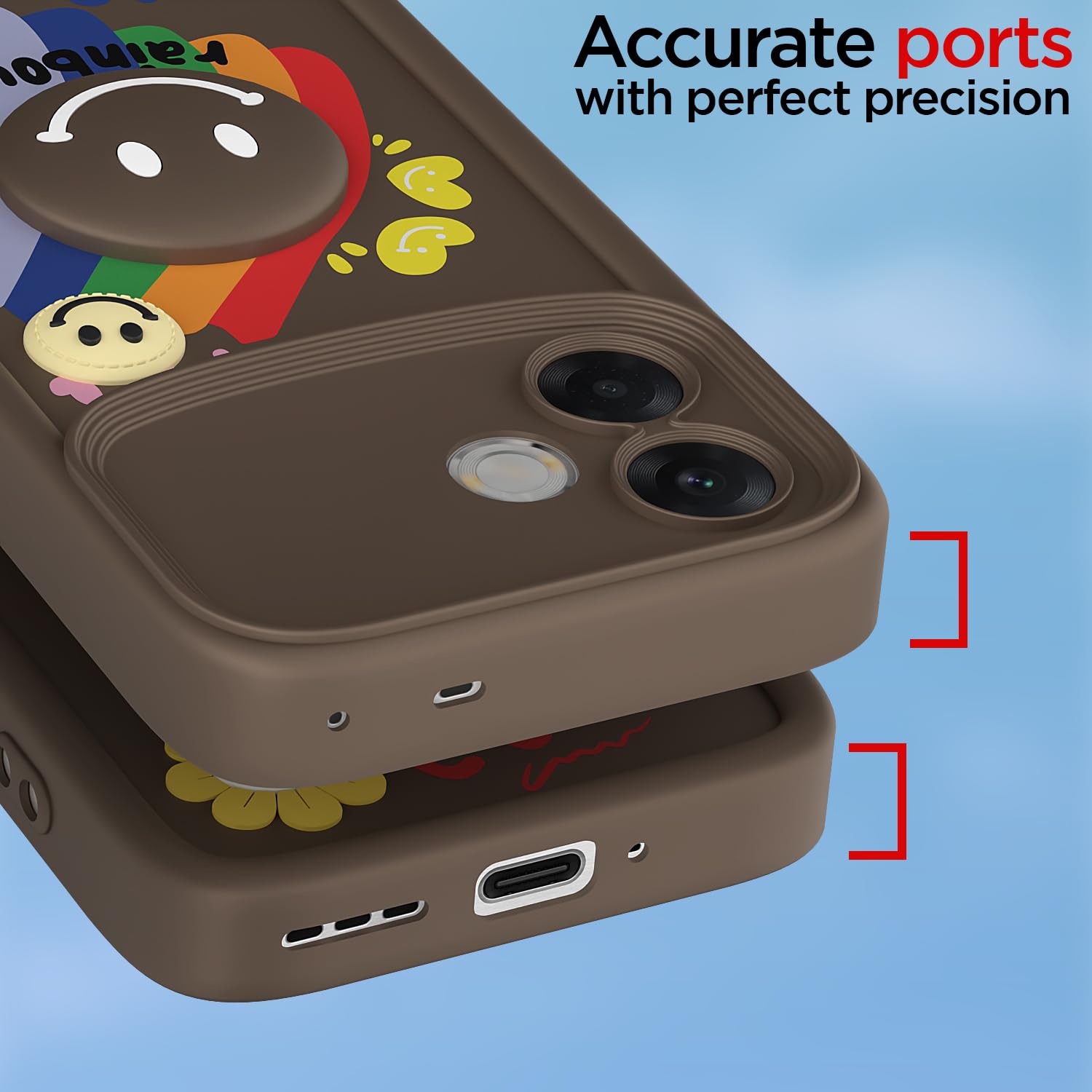 Pikkme brown Soft Silicone mobile back cover for Oppo F33 Pro 5G – photo 4