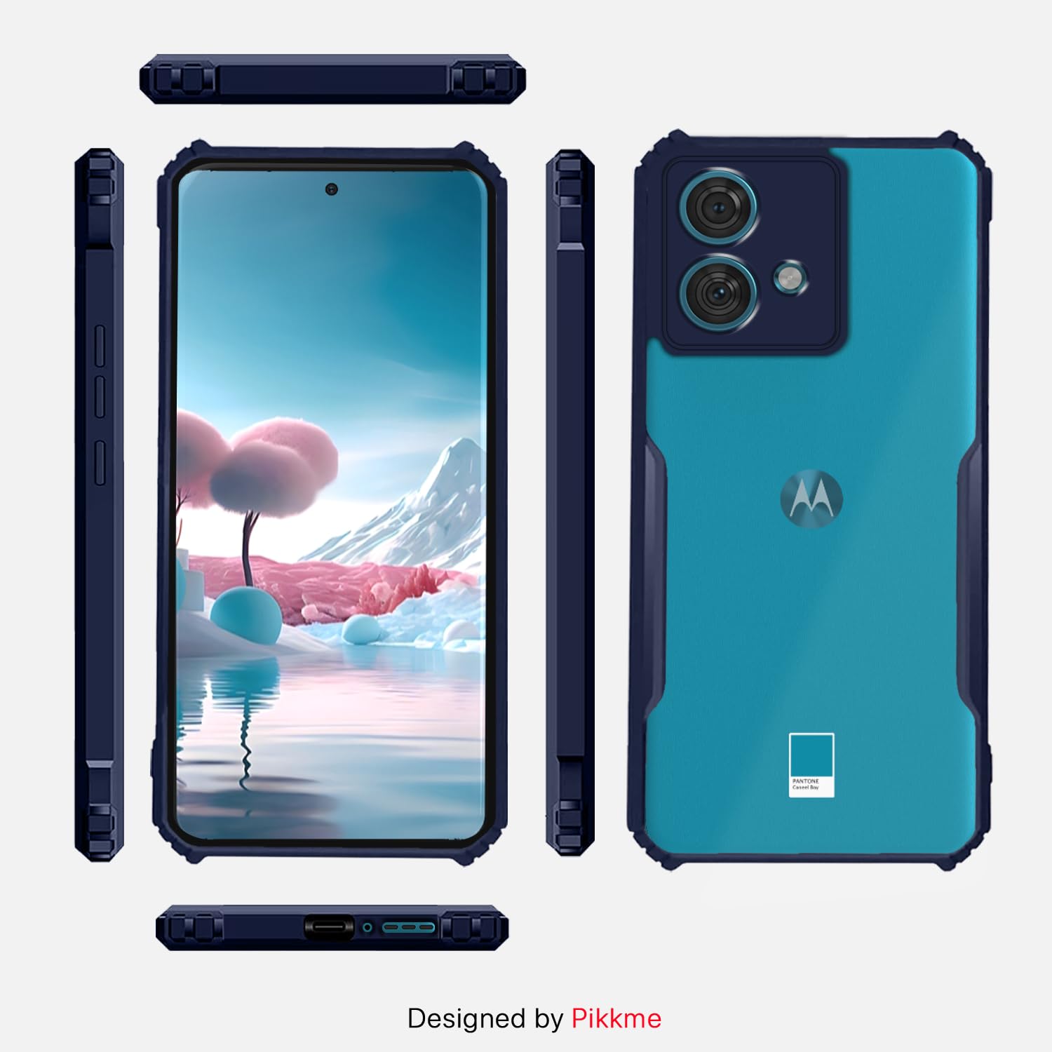 Moto Edge 40 Neo Hybrid back cover in blue by Pikkme – photo 2