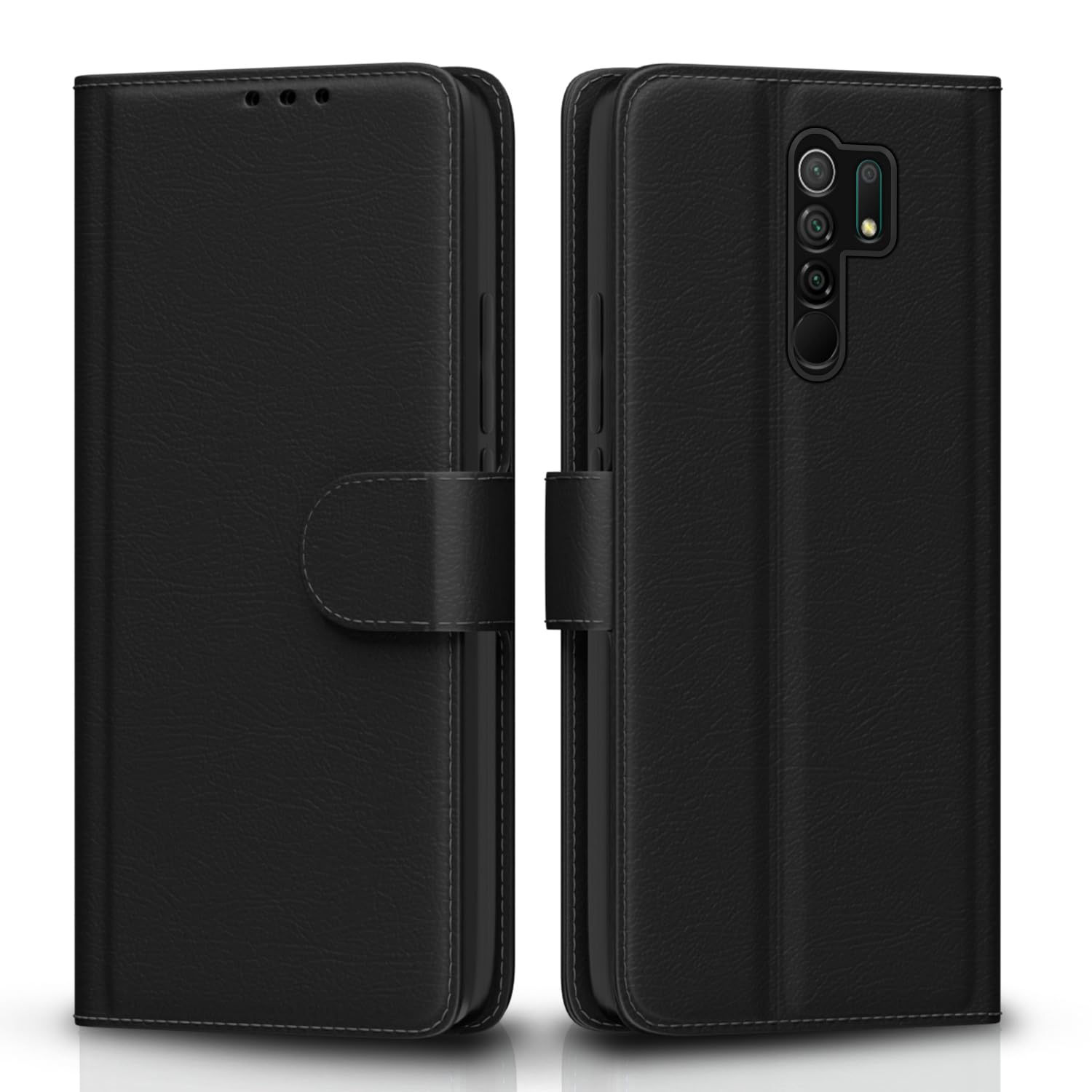 Redmi 9 Prime Black Vintage Flip Cover