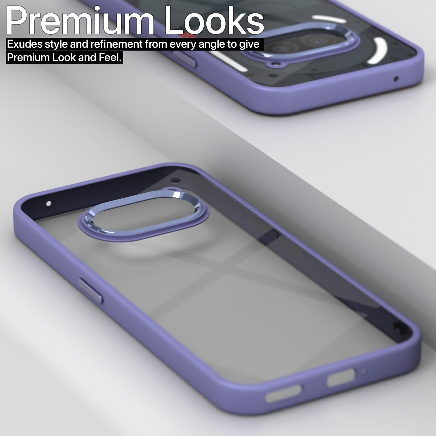Pikkme Nothing Phone 2A / Nothing Phone 2A Plus Chrome Metal Ring Back Cover (Purple)