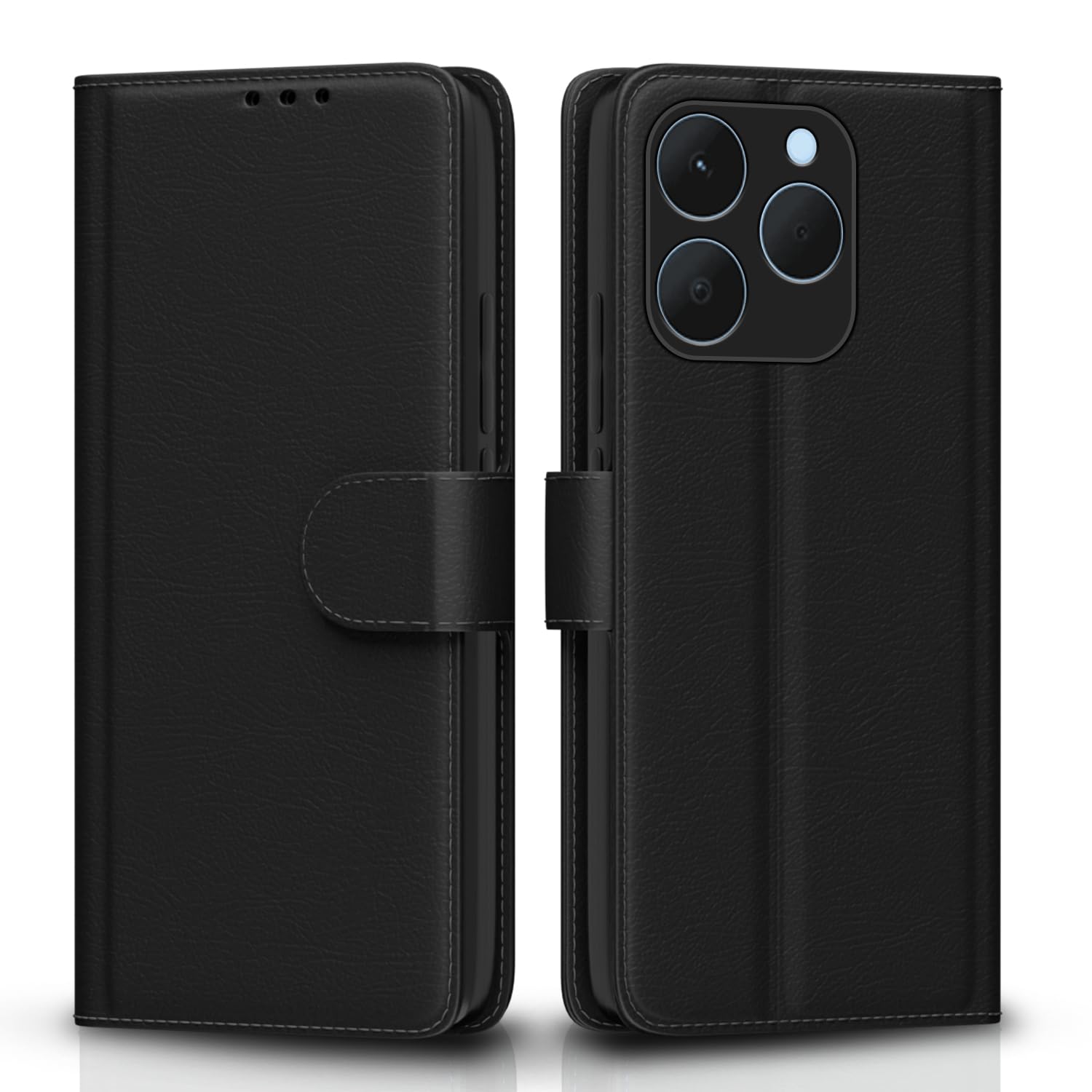 Black Wallet flip case for Realme 15T/Narzo 90 5G – Pikkme