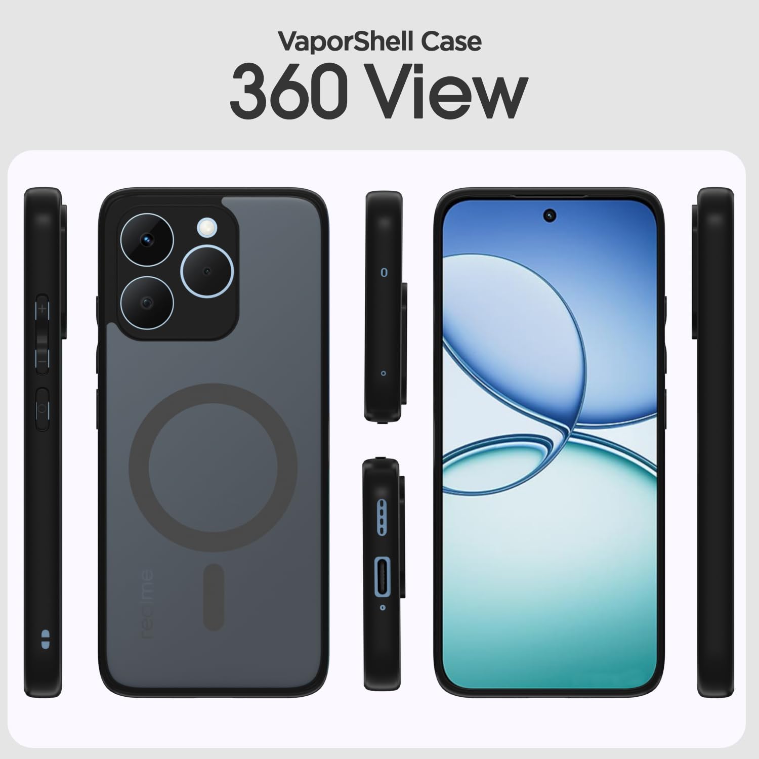 Realme 15T/Narzo 90 5G mobile back cover in black smoke mag-safe by Pikkme – photo 2