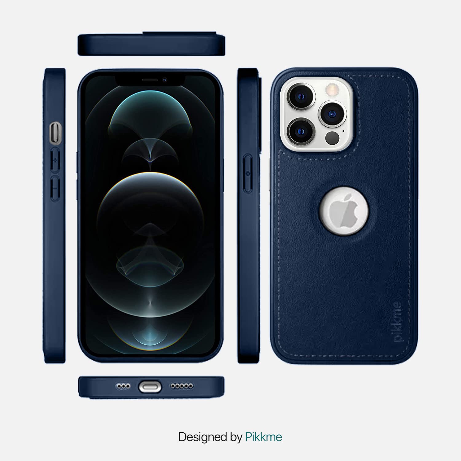Pikkme blue Leather mobile cover for iPhone 12 Pro – photo 3