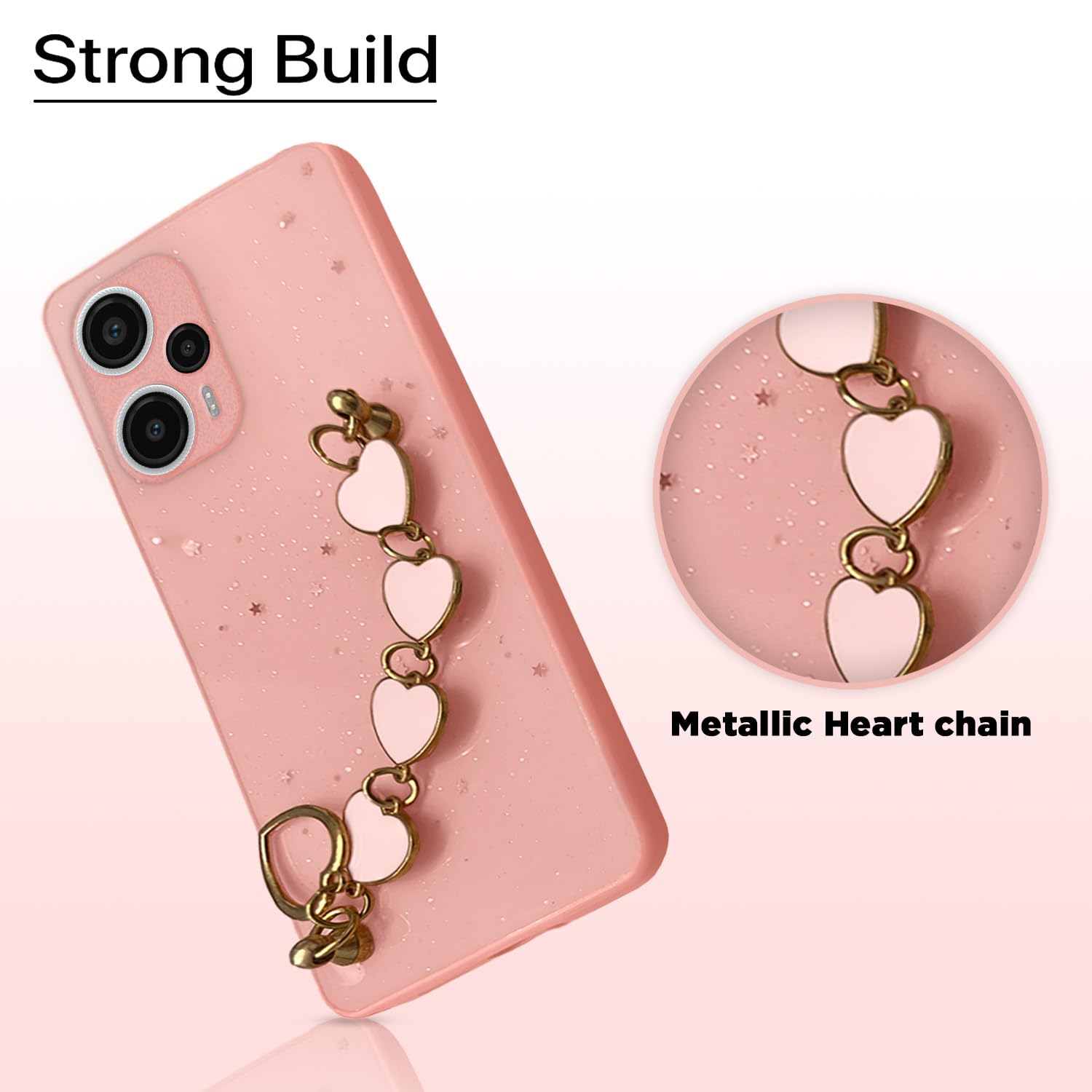 Pikkme pink Chain back cover for Poco F5 5G – photo 2