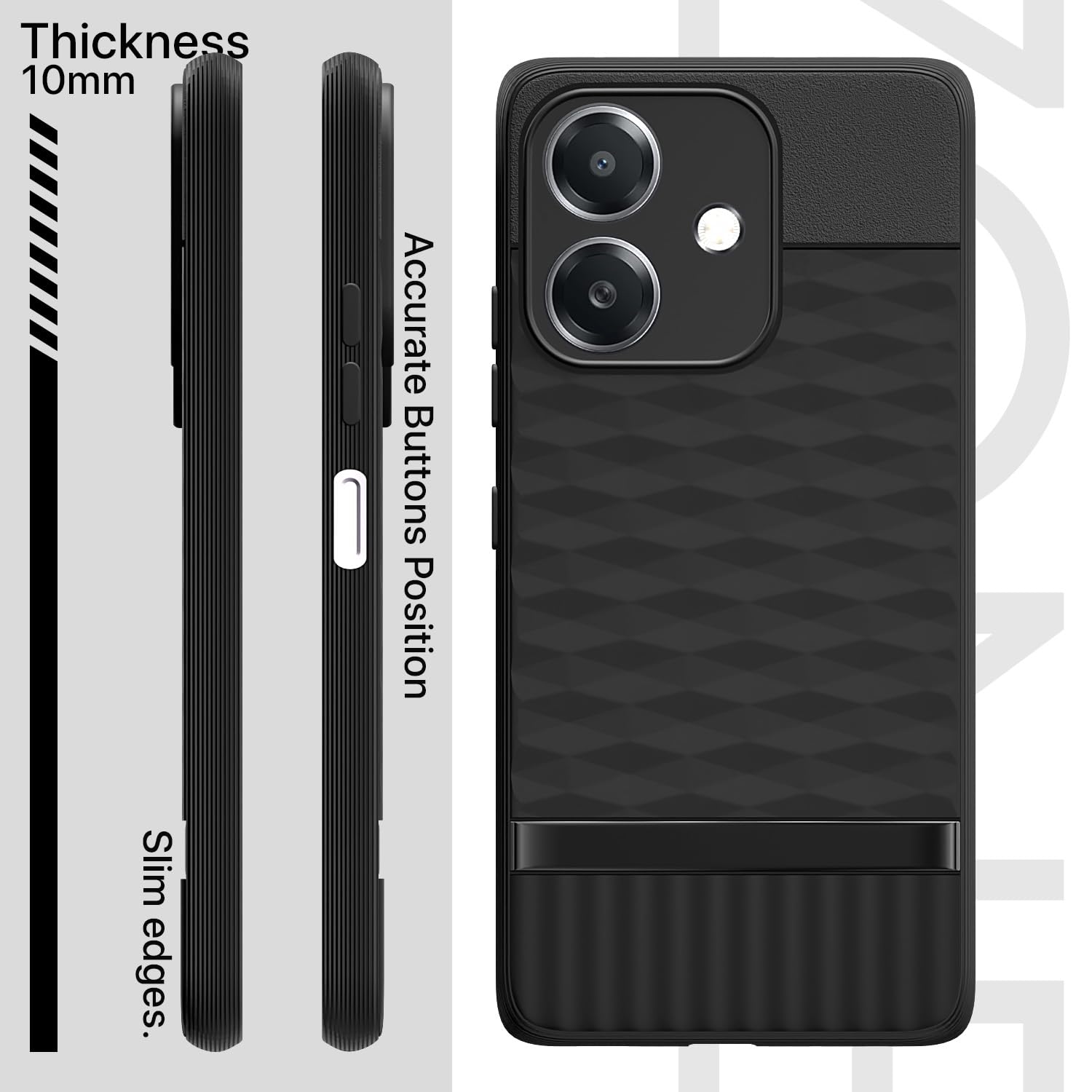 Pikkme Oppo A3x 5G / A3x 4G / A3 5G Gencase Back Cover (Black)