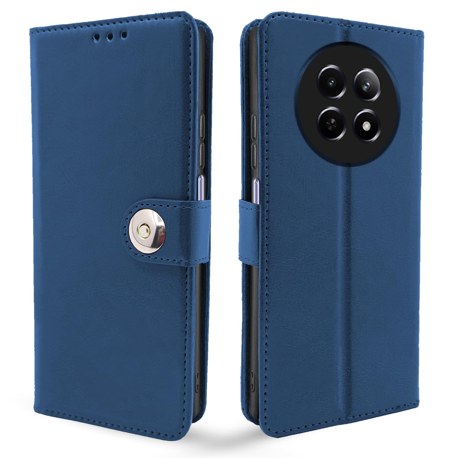 Realme Narzo 70x 5G / N65 / Realme 13 / 12 / 12X 5G / C65 Button Flip Cover -Blue