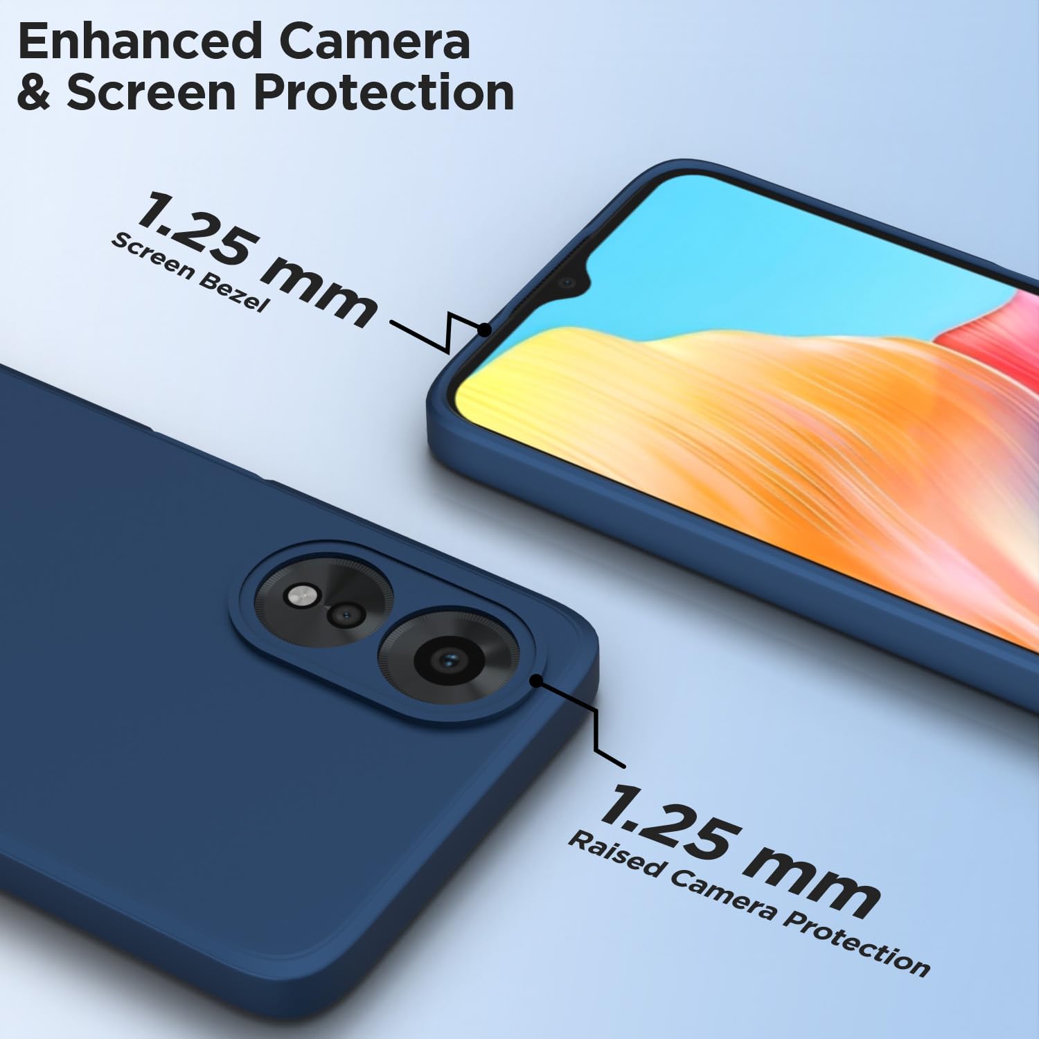 Pikkme Oppo A38 Liquid Silicone Back Cover (Blue)