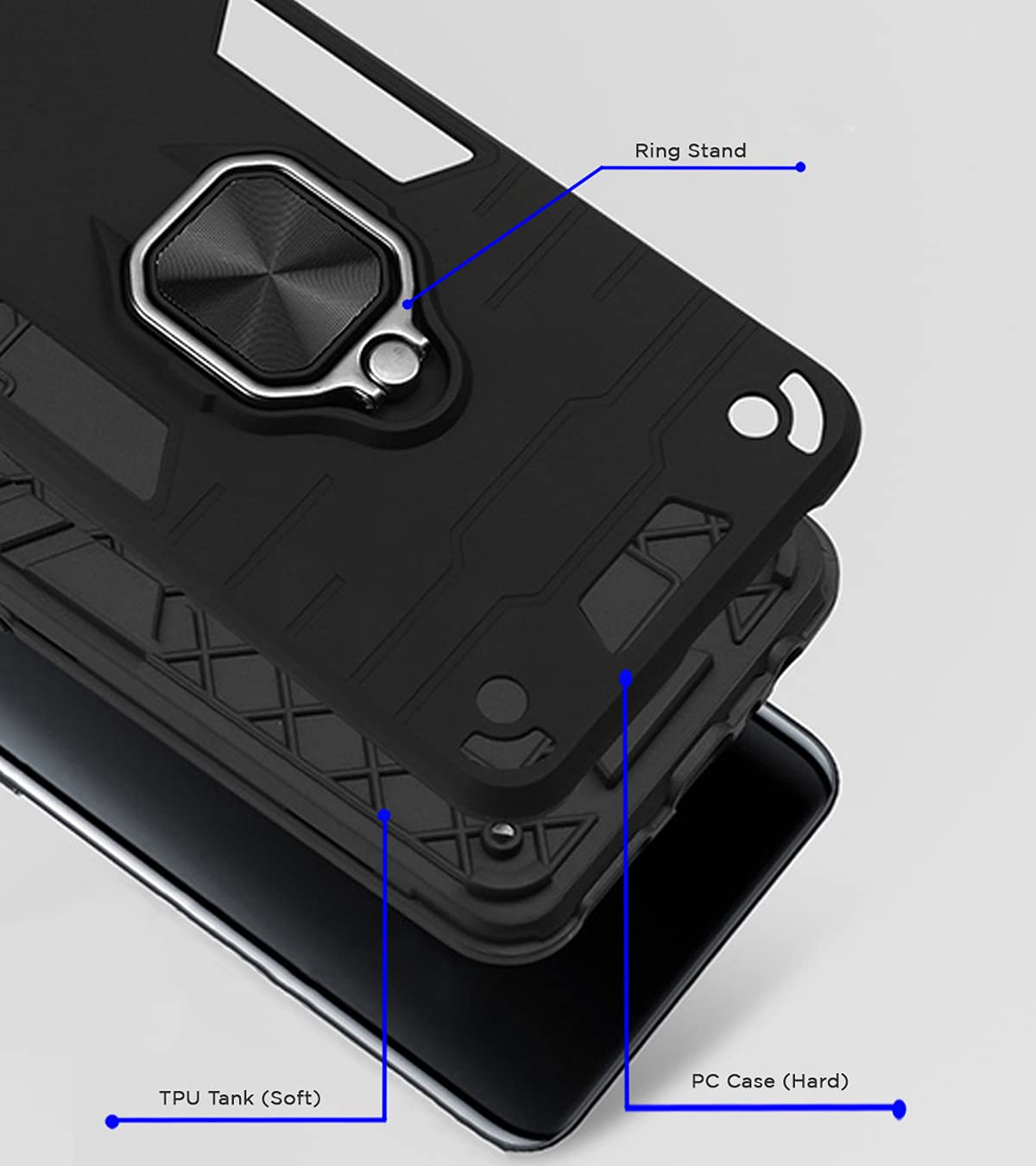 Pikkme Realme X D5 Tough Armor black mobile cover – photo 2
