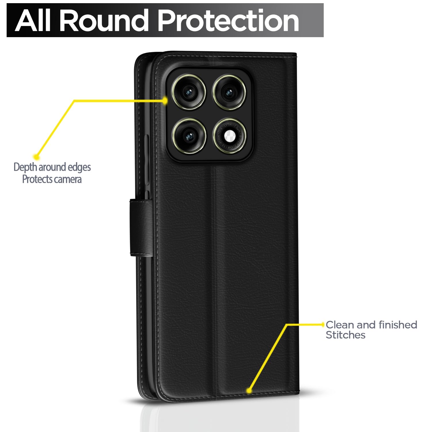 Pikkme black Wallet flip case for Moto Edge 70 Pro 5G – photo 4