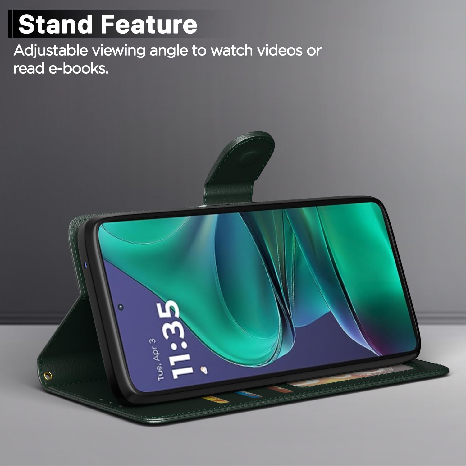 Pikkme Motorola Moto Edge 60 Stylus 5G Vintage Flip Cover (Green)