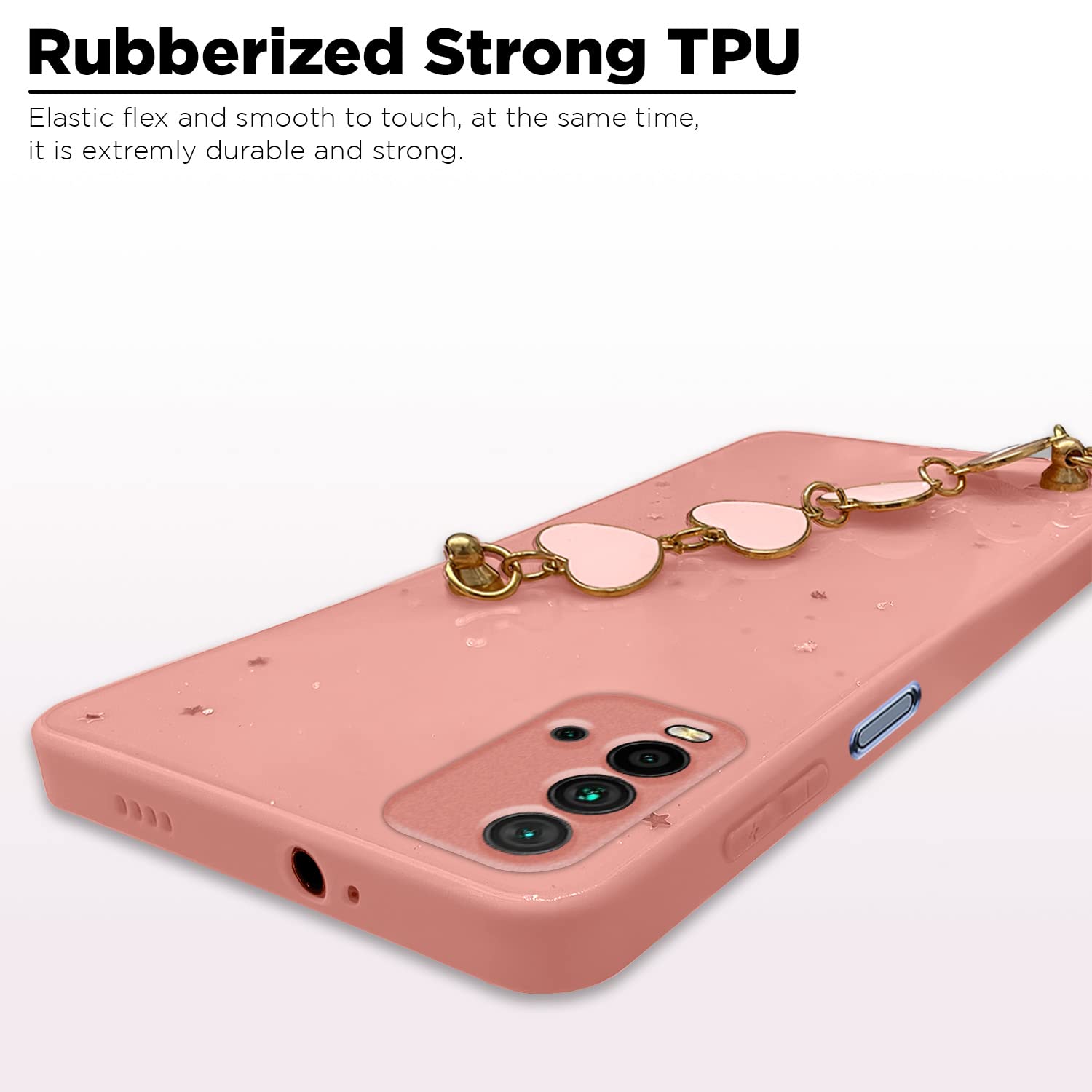 Pikkme Mi Redmi 9 Power Chain Back Coverr (Pink)