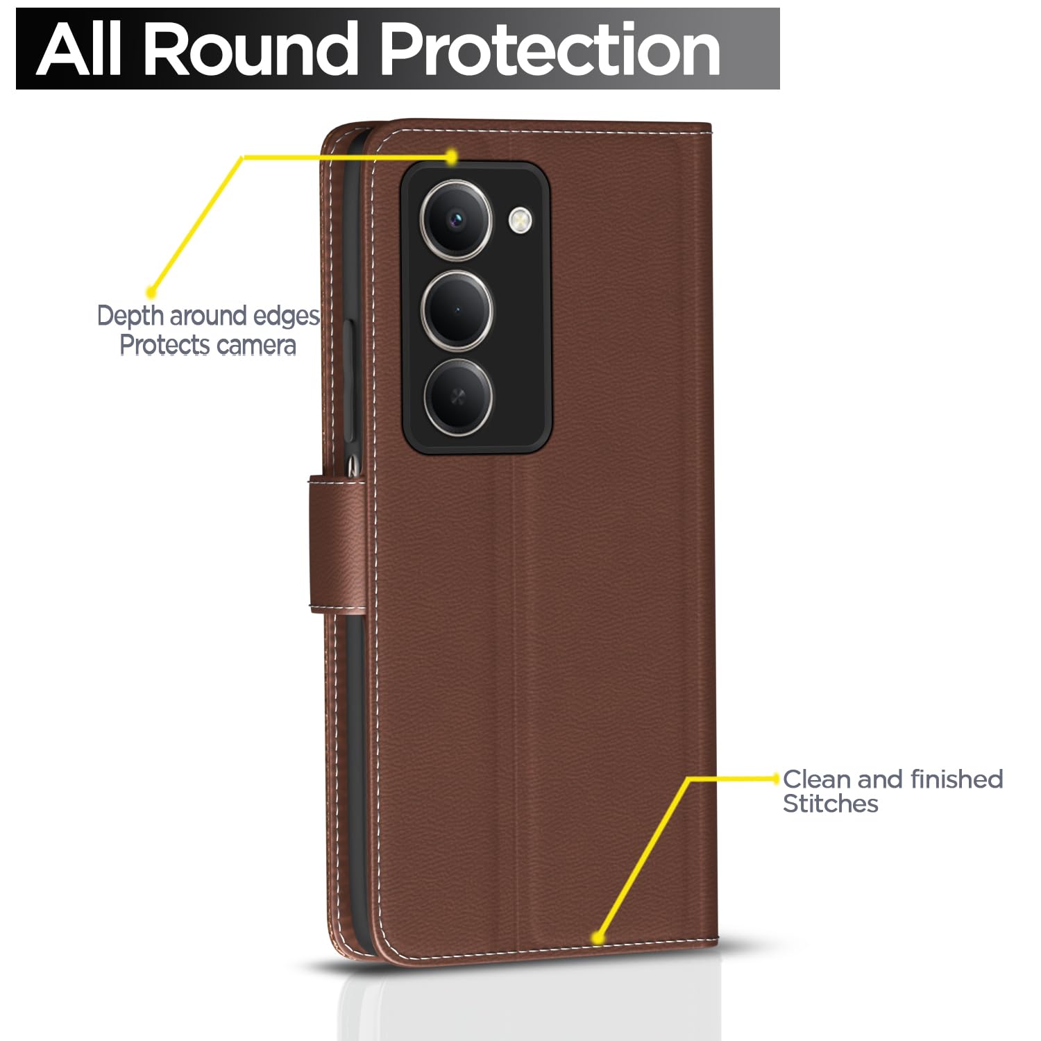 Pikkme Redmi 15 5G tan flip case – photo 4