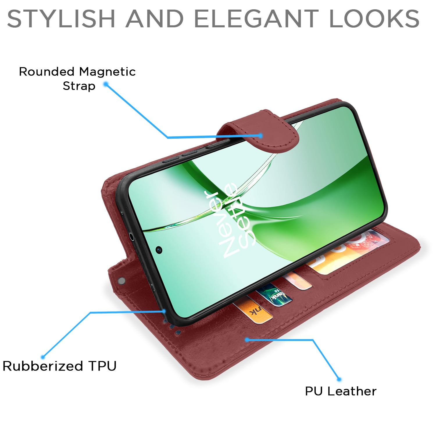 Pikkme OnePlus Nord Ce 4 5G Vintage Flip Cover (Brown)