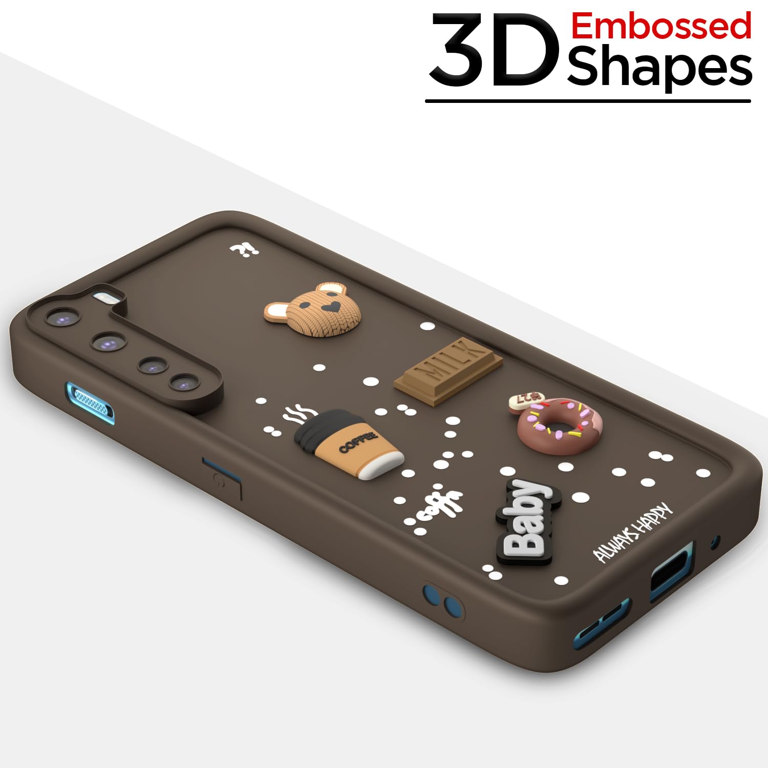 OnePlus Nord (2020)/3D Silicone mobile back cover in brown by Pikkme – photo 3