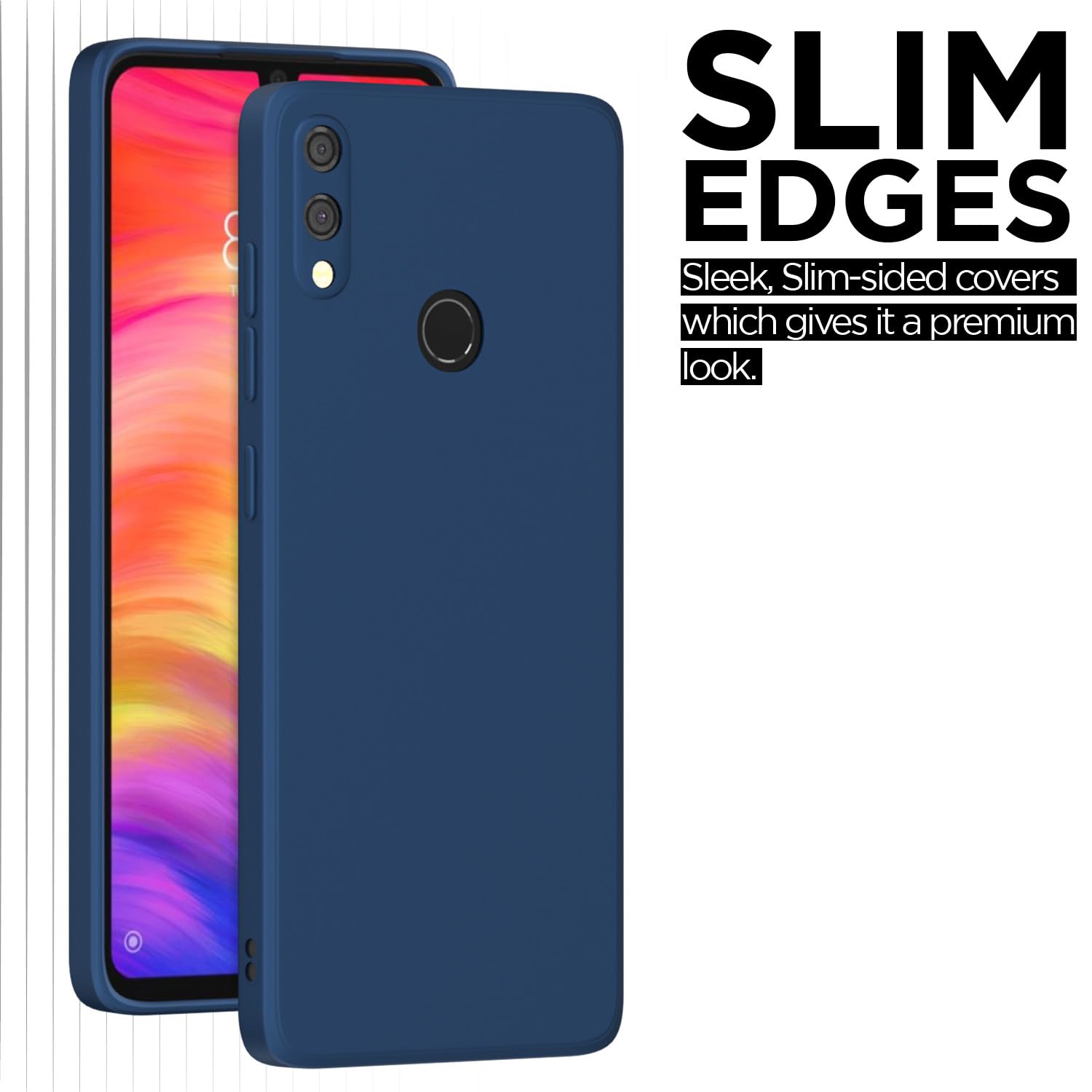 Pikkme Redmi Note 7 Pro Liquid Silicone Back Cover (Blue)