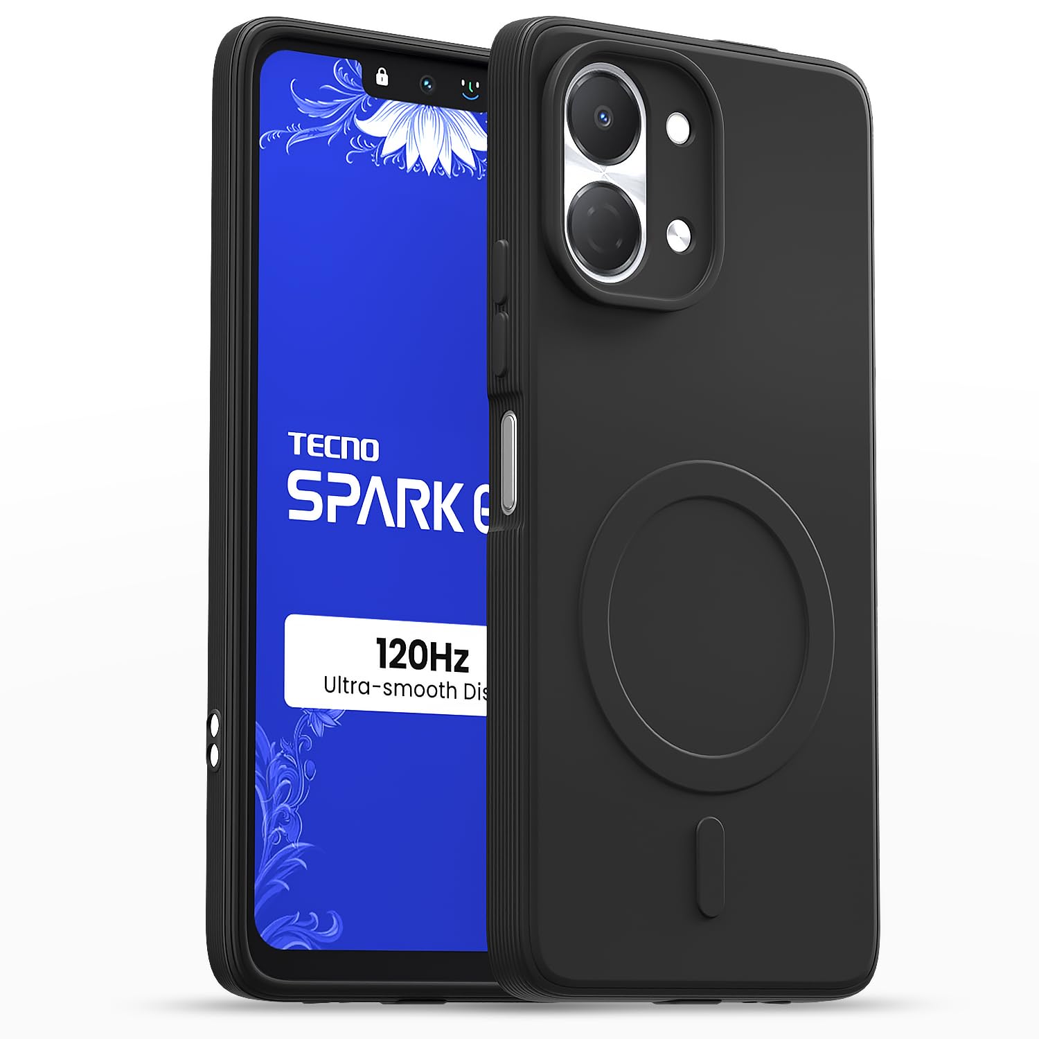 Pikkme black MagSafe phone cover for Tecno Spark Go 3