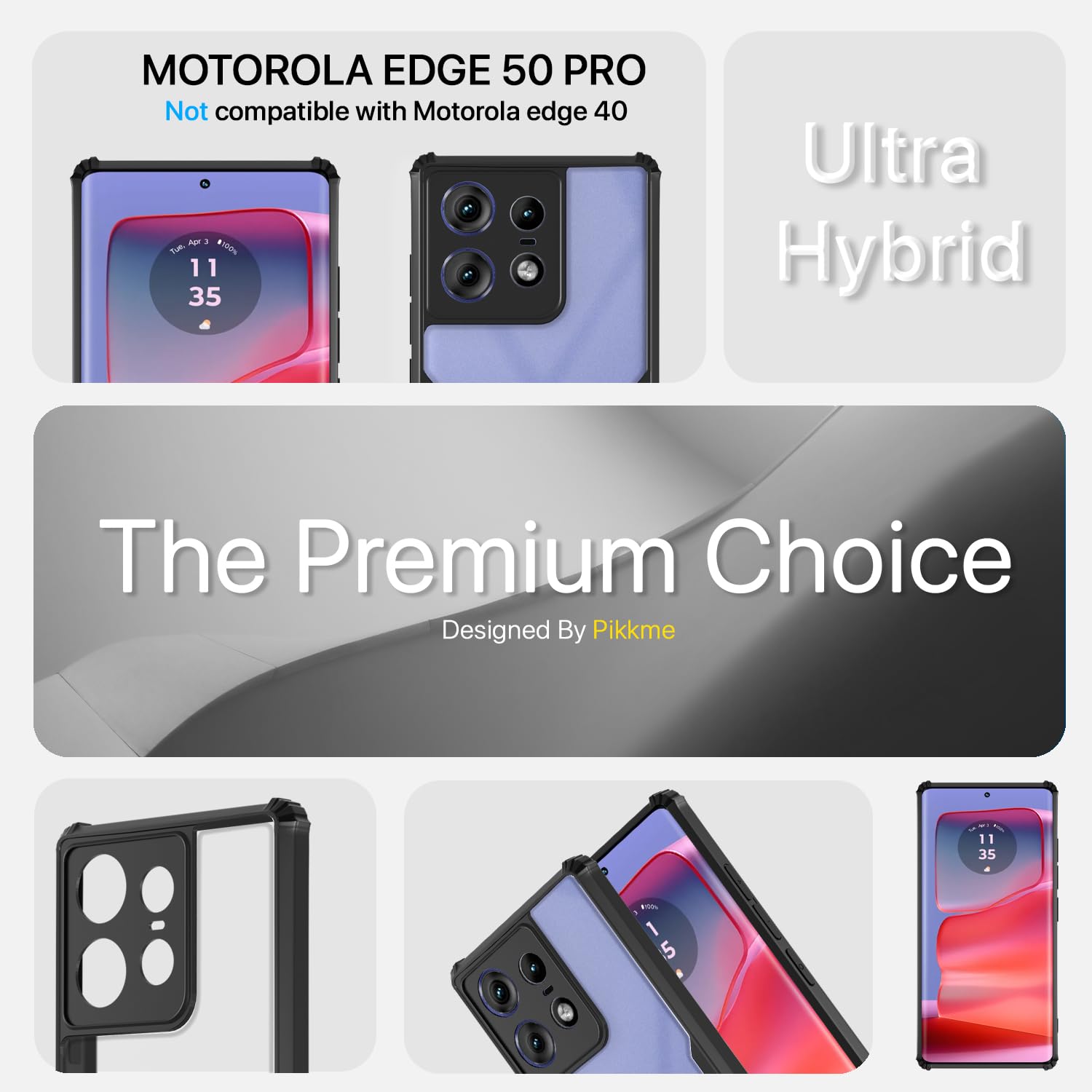 Pikkme Moto Edge 50 Pro 5G Eagle Back Cover (Black)