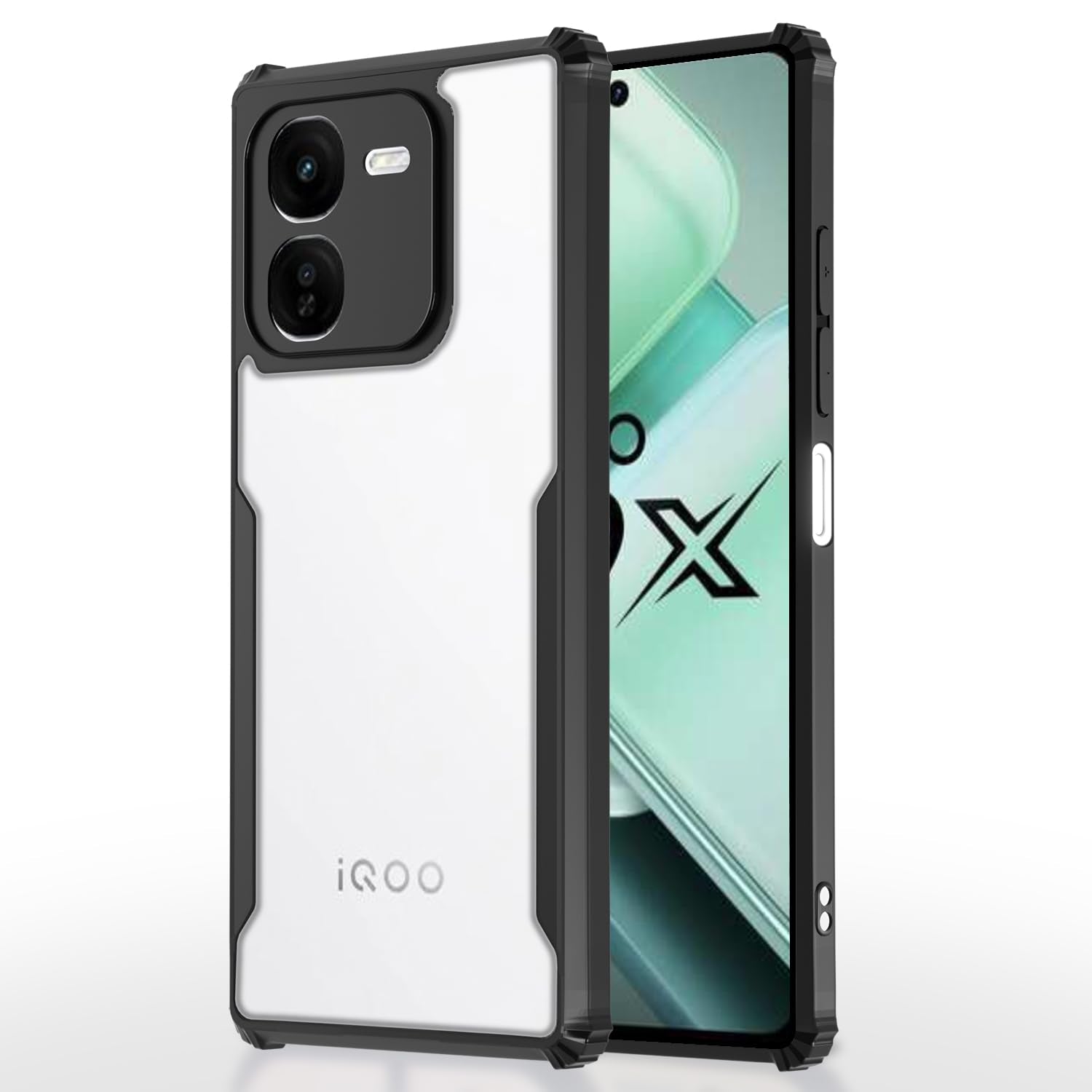 Black back cover for iQOO Z9x 5G – Pikkme
