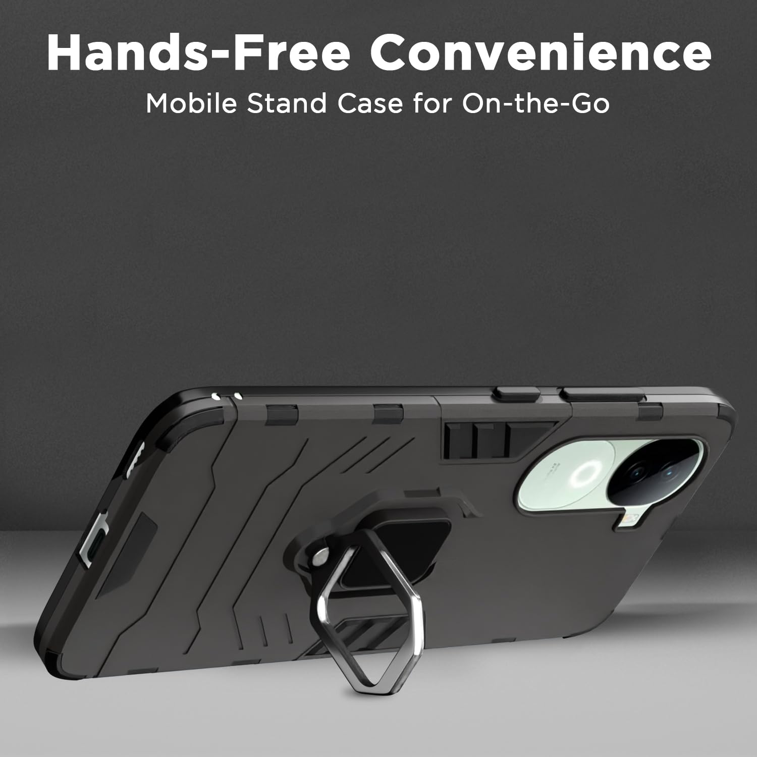Pikkme iQOO Z9s 5G / Vivo V40e 5G D5 Tough Armor Back Cover | Black