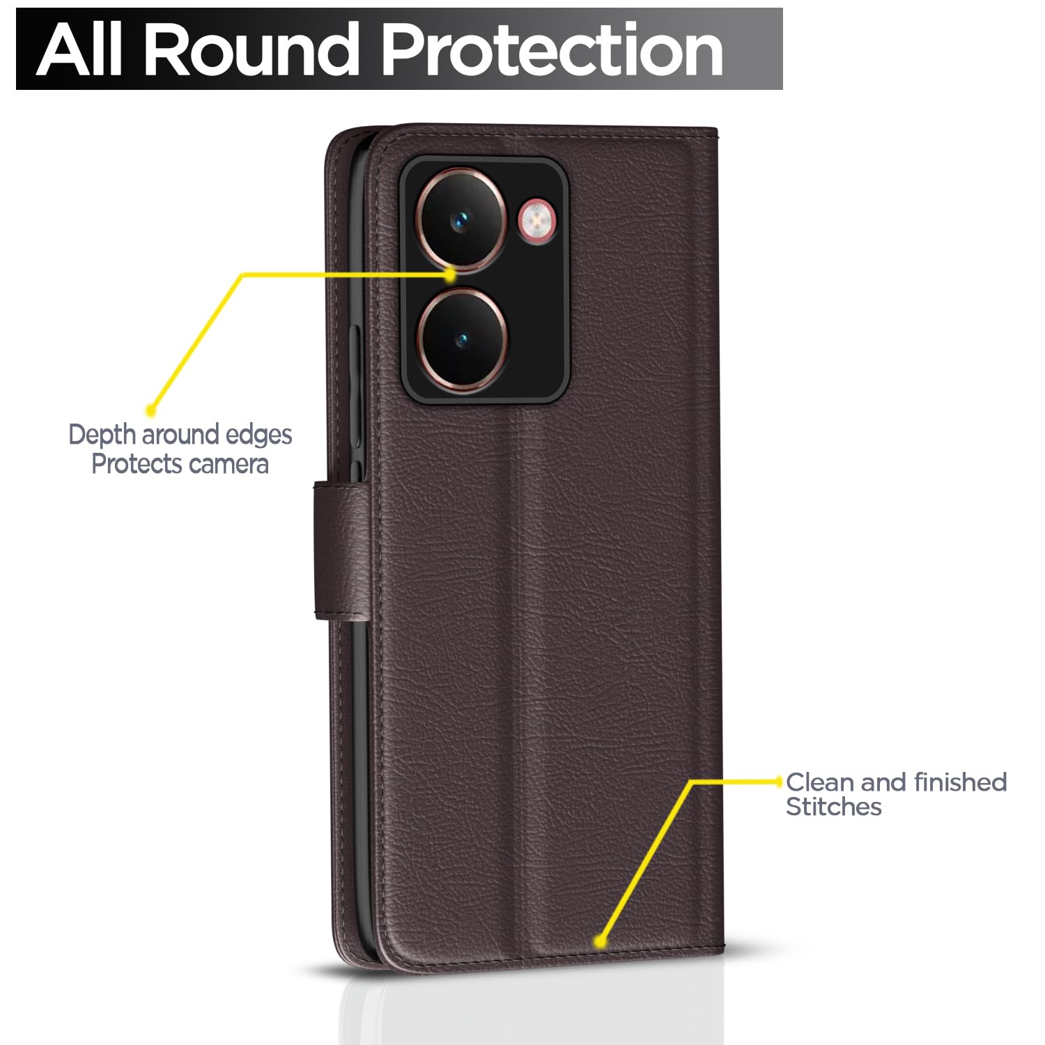 Pikkme Realme P3 Ultra 5G Vintage Flip Cover (Coffee)