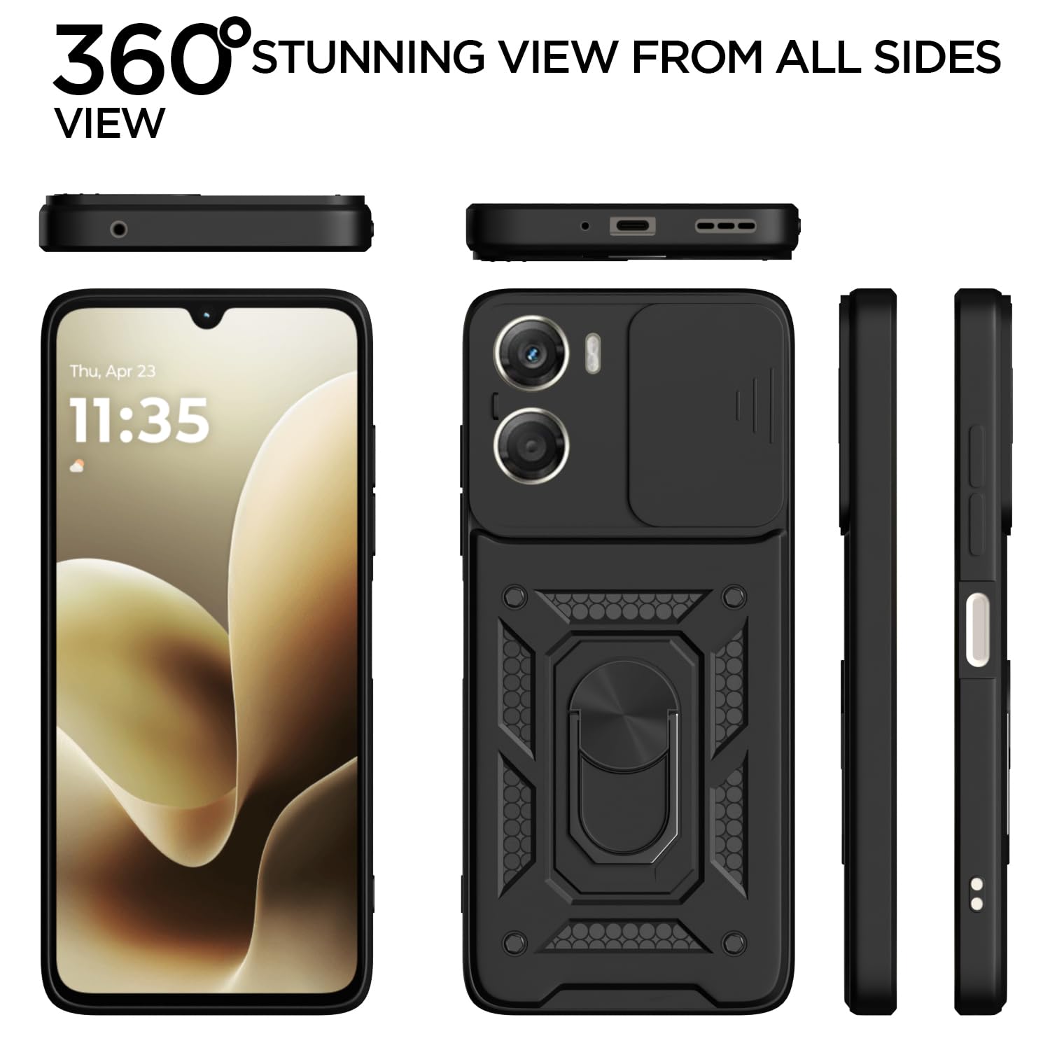 Moto G06 Power/G06 4G/360 D10 Camera Shield mobile back cover in black by Pikkme – photo 5