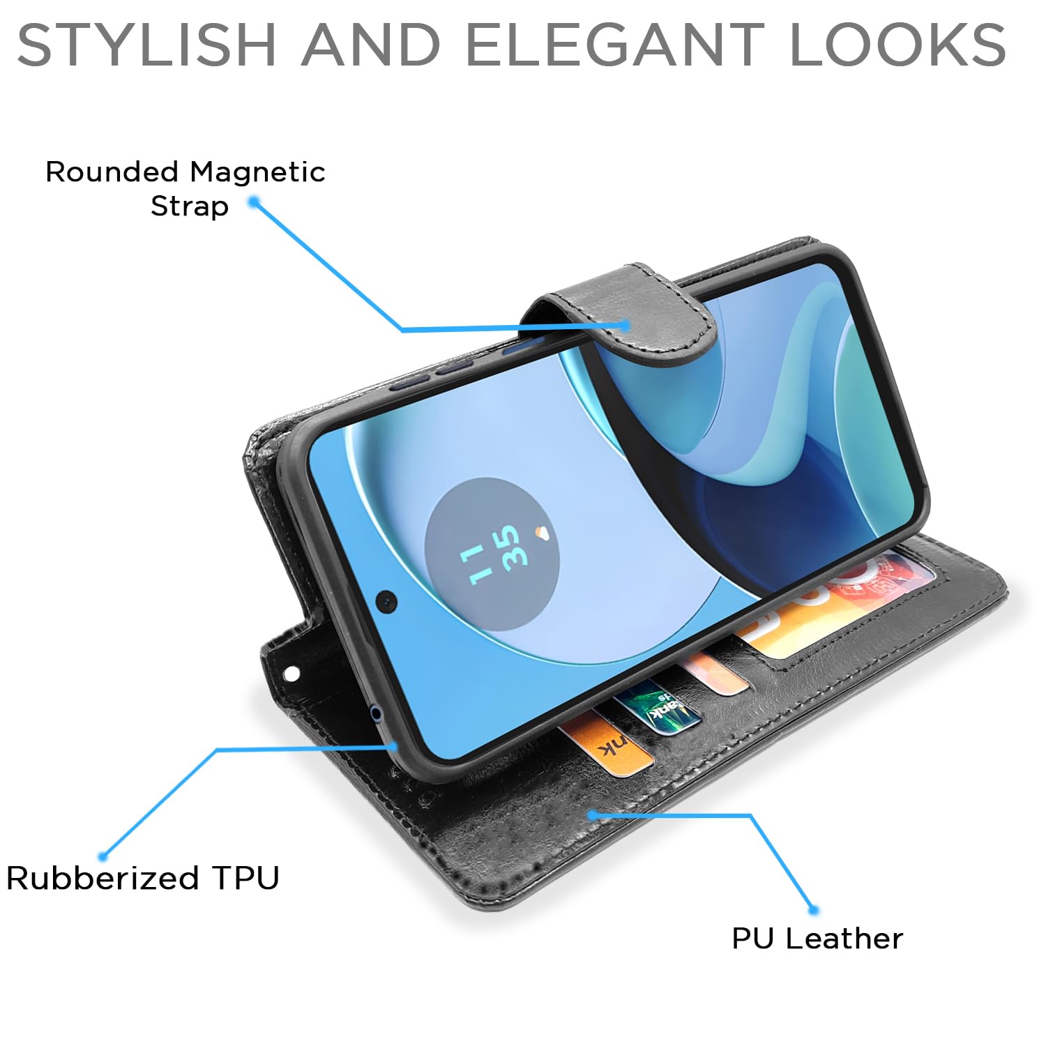 Pikkme black flip case for Moto G14 – photo 5
