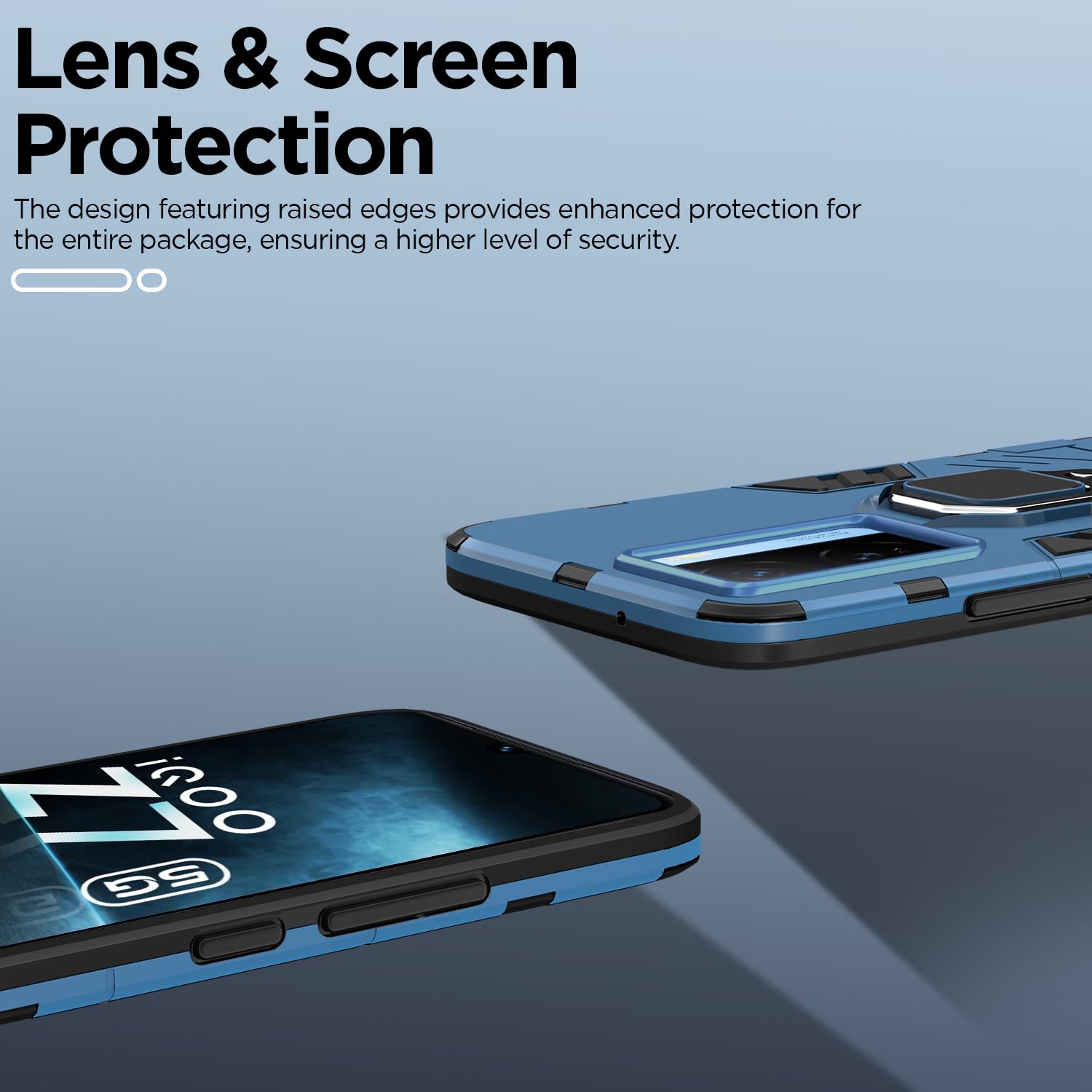 Pikkme iQOO Z7 5G / iQOO Z7s 5G D5 Tough Armor Back Cover | Blue
