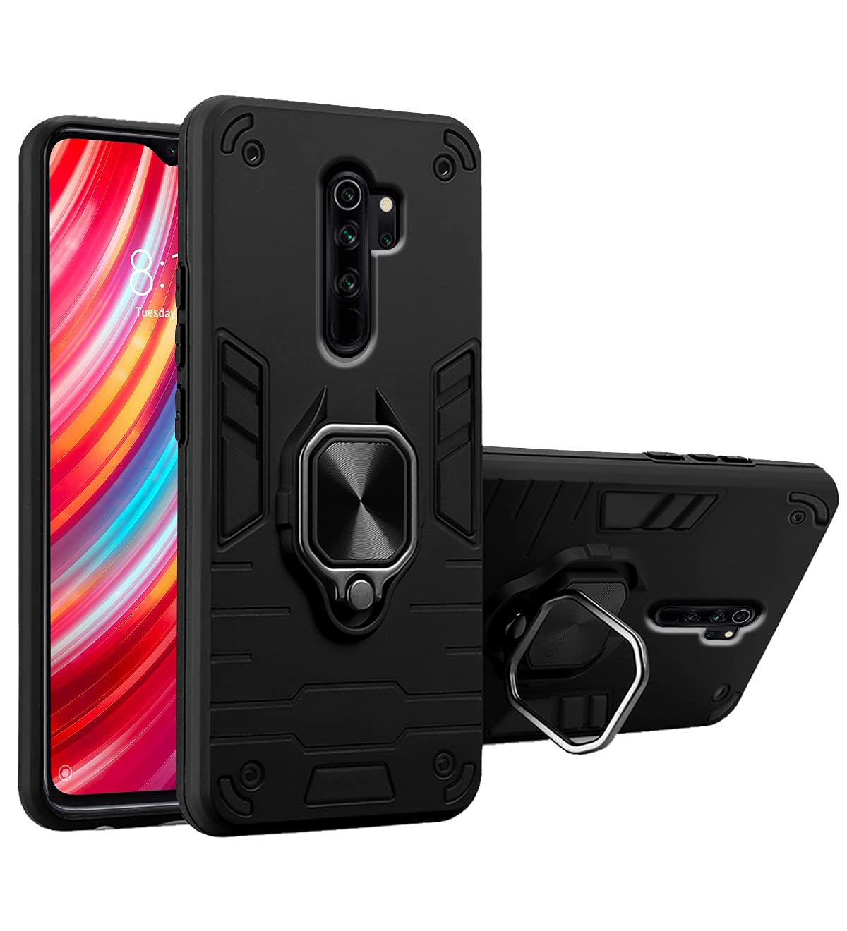 Pikkme black D5 Tough Armor mobile cover for Redmi Note 8 Pro