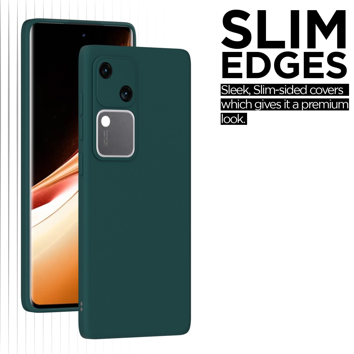 Pikkme Vivo V30 5G Liquid Silicone Back Cover (Green)