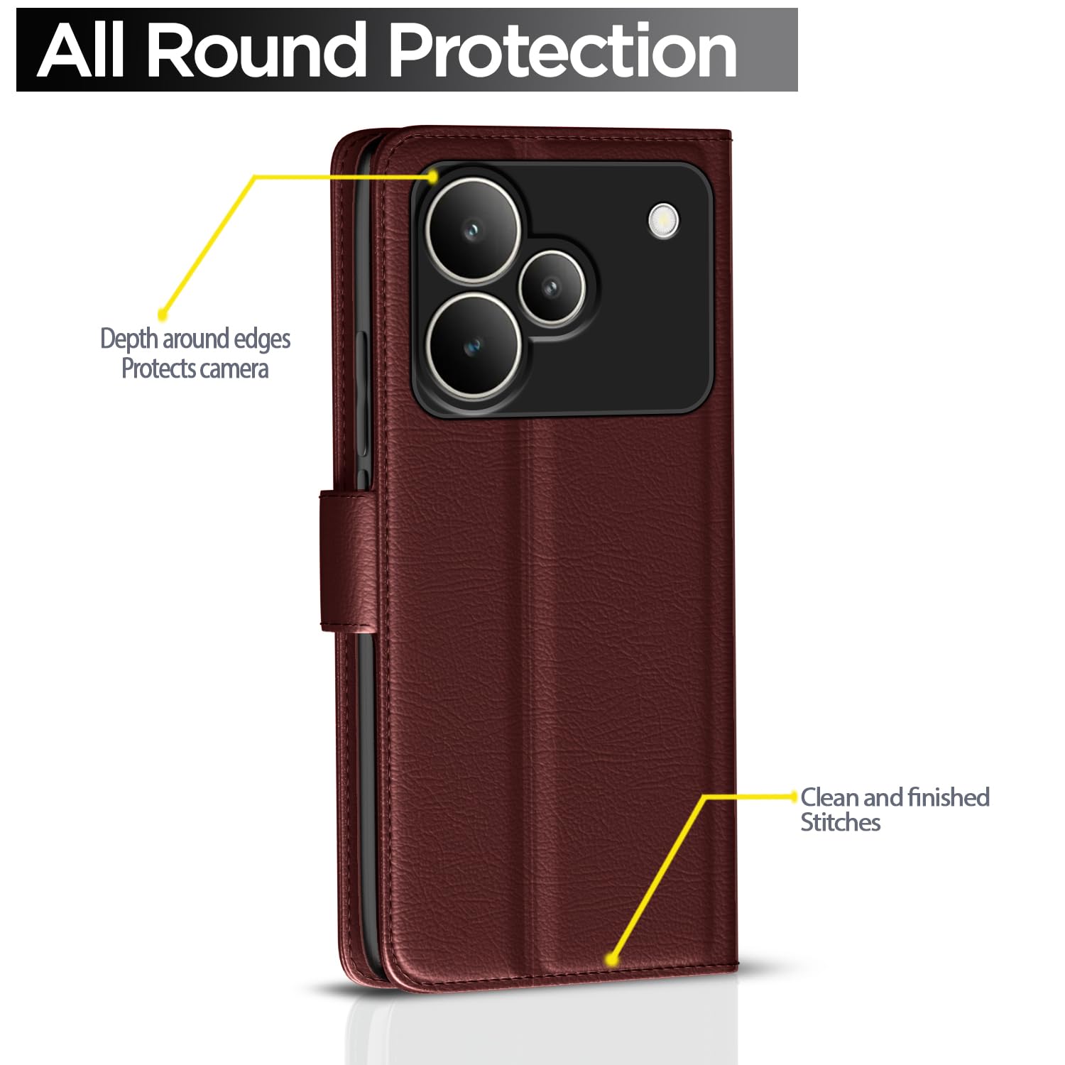 Brown Wallet mobile flip cover for Realme P4 5G – Pikkme – photo 4