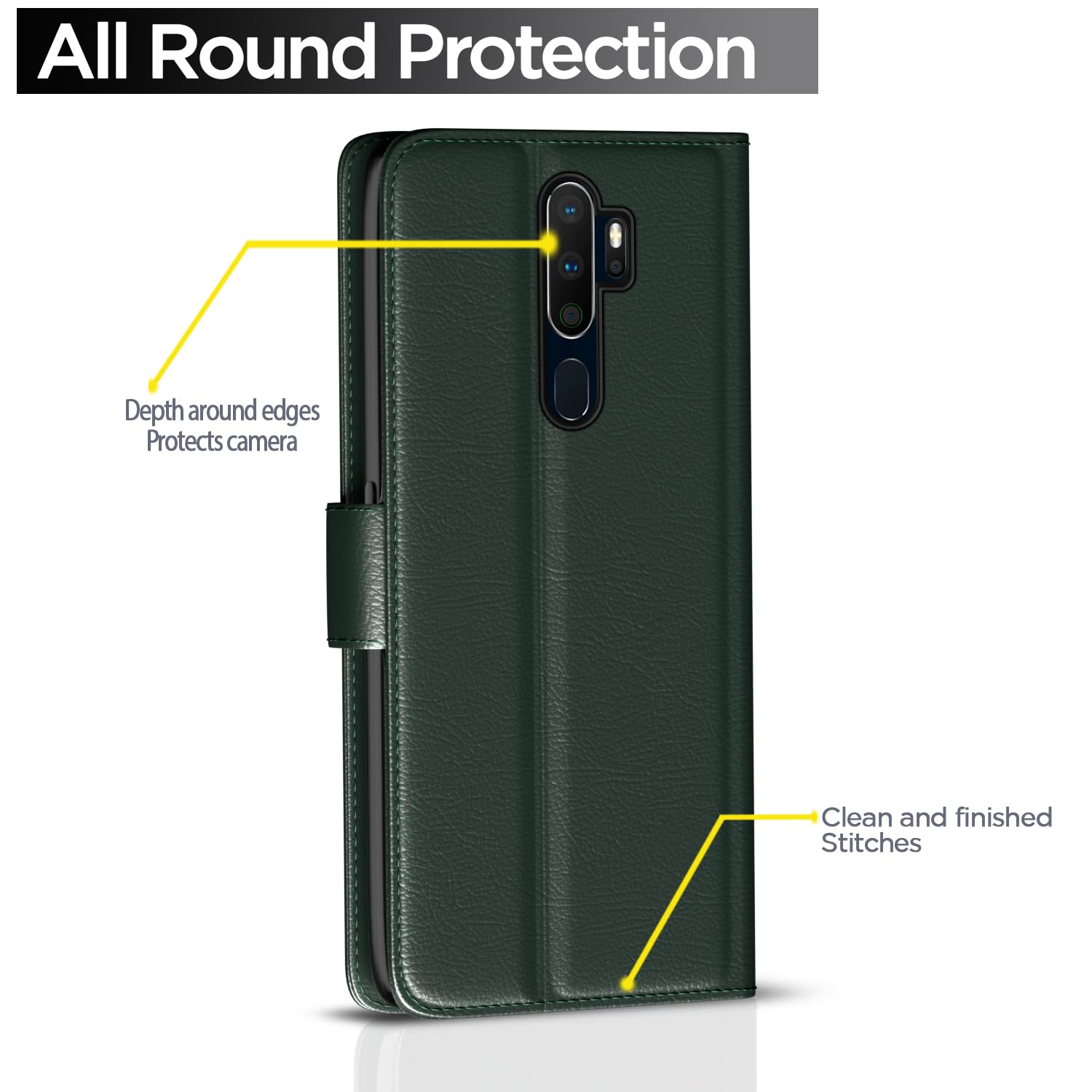 Green wallet flip cover for Oppo A5 2020/A9 2020 – Pikkme – photo 4