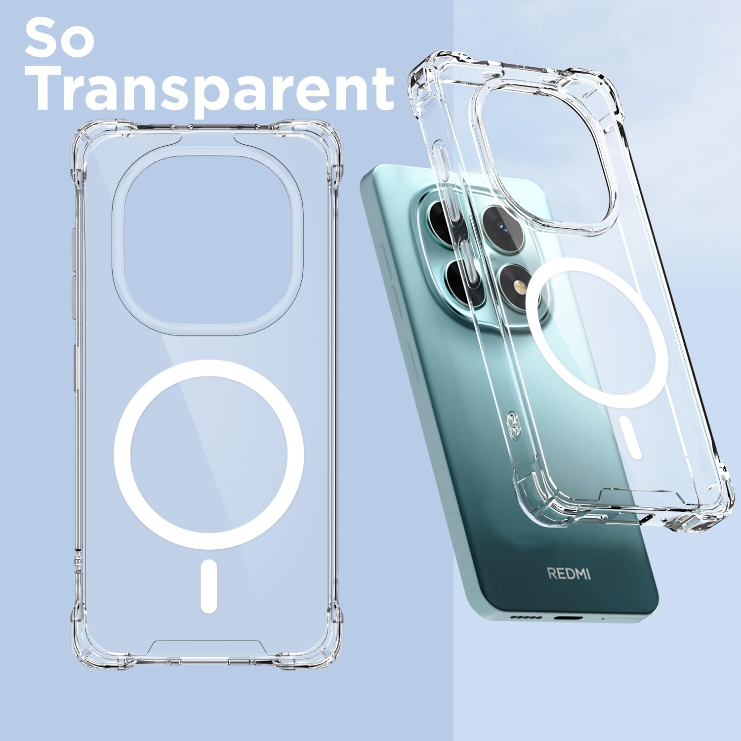 Pikkme transparent mag-safe phone cover for Redmi Note 15 5G – photo 2