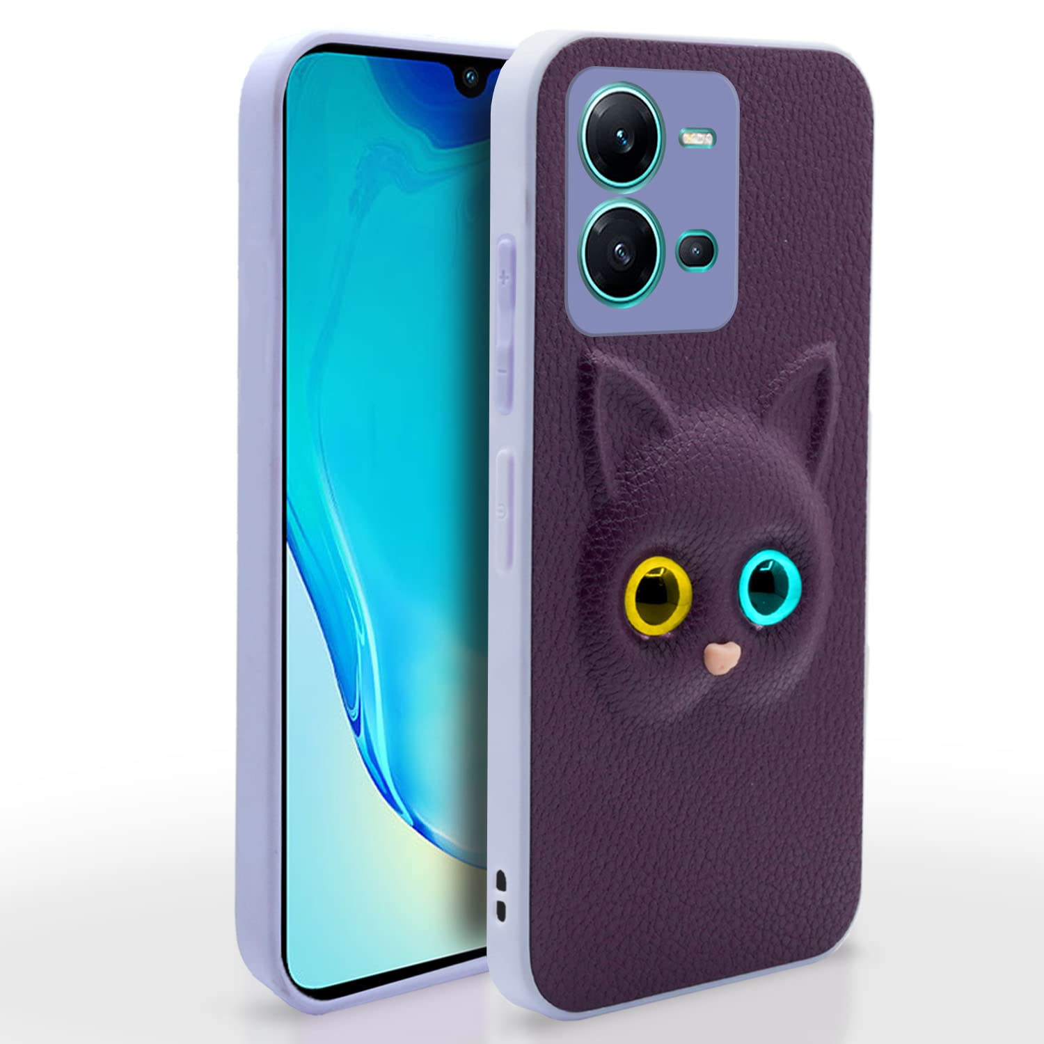 Vivo V25 5G Kitty Back Cover -Purple
