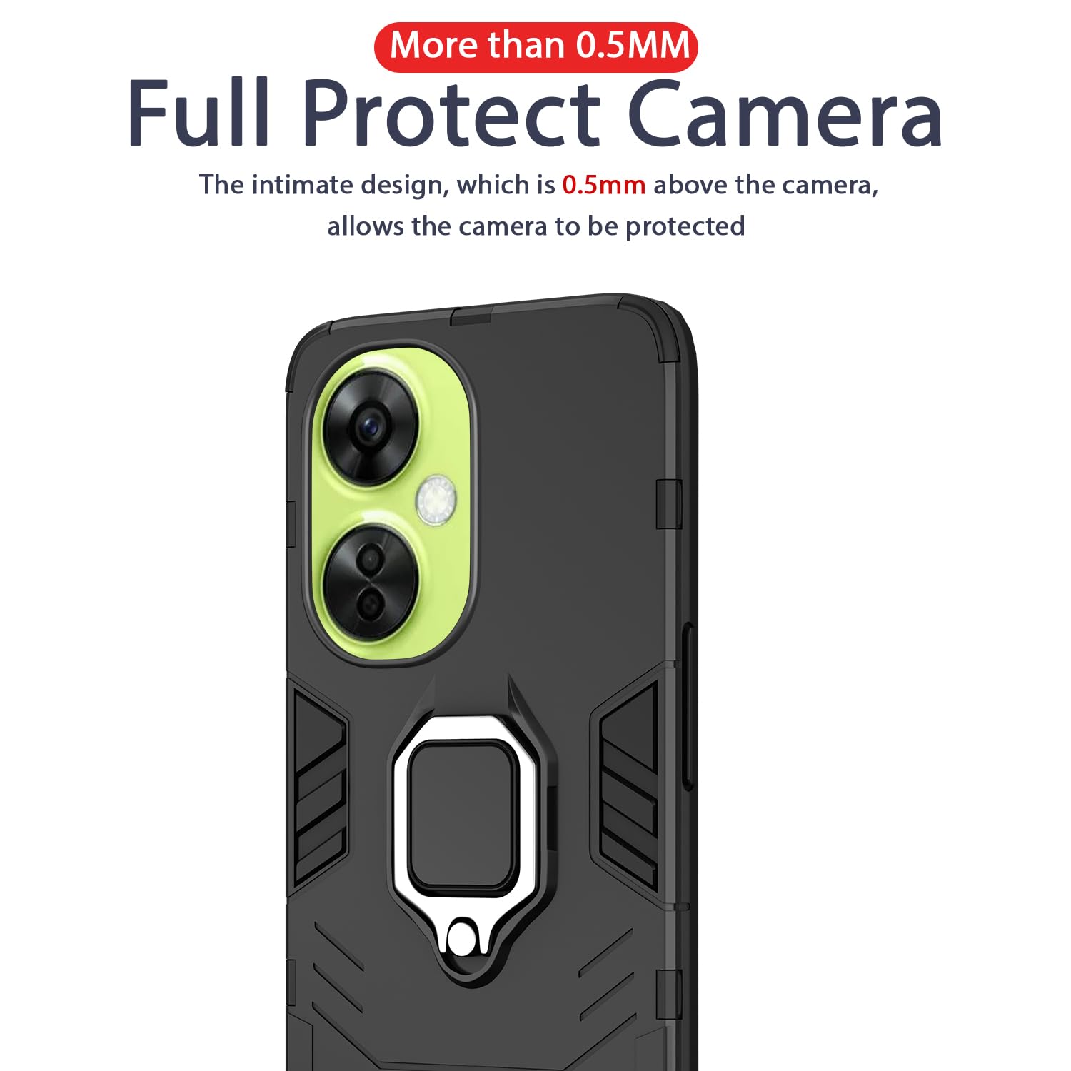 Pikkme OnePlus Nord Ce 3 Lite 5G D5 Tough Armor Back Cover | Black