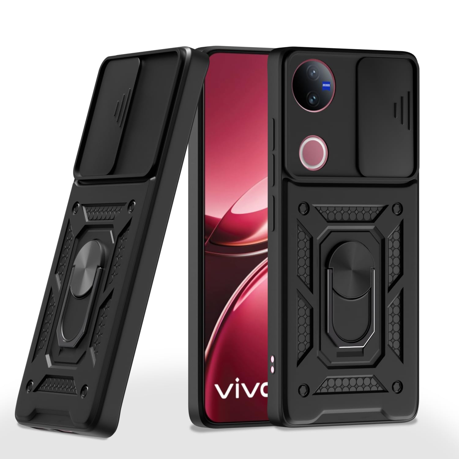 iQOO Z10R/Vivo V50/V50e/Vivo T4R 5G D10 Camera Shield back cover in black by Pikkme