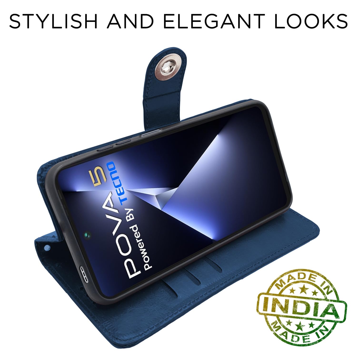 Blue Button wallet flip cover for Tecno Pova 5/Pova 5 Pro 5G – Pikkme – photo 4