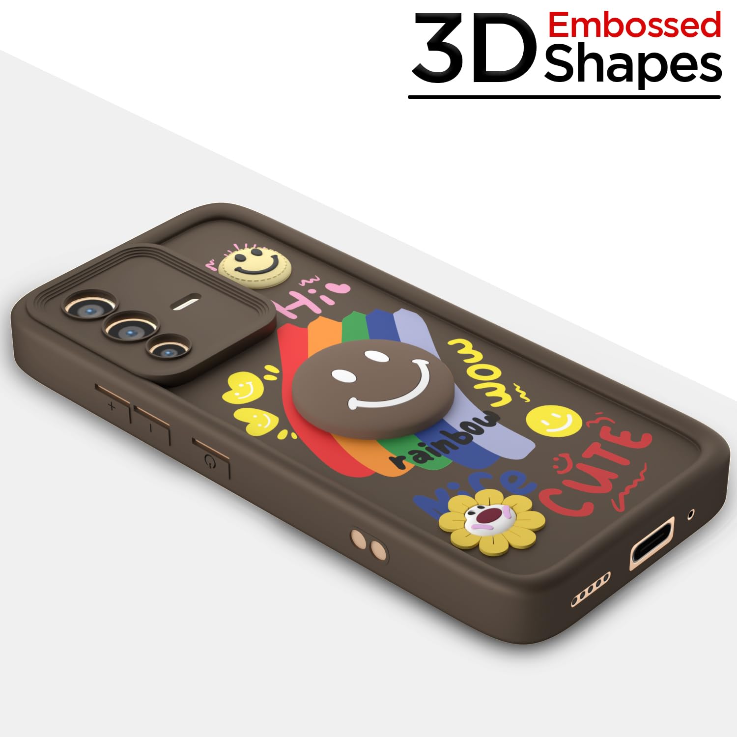 Pikkme brown Soft Silicone mobile back cover for Vivo V23 5G – photo 3