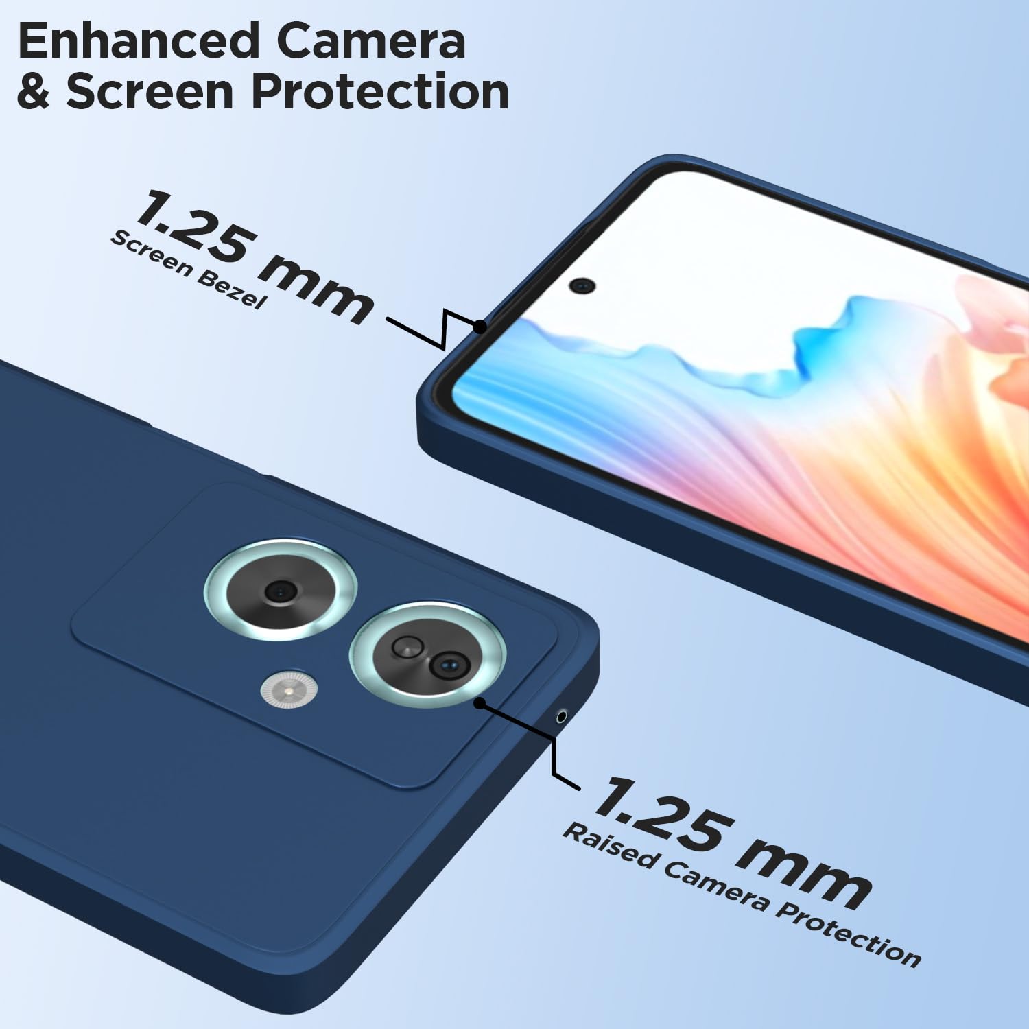 Oppo A79 5G Liquid Silicone phone cover in blue by Pikkme – photo 6