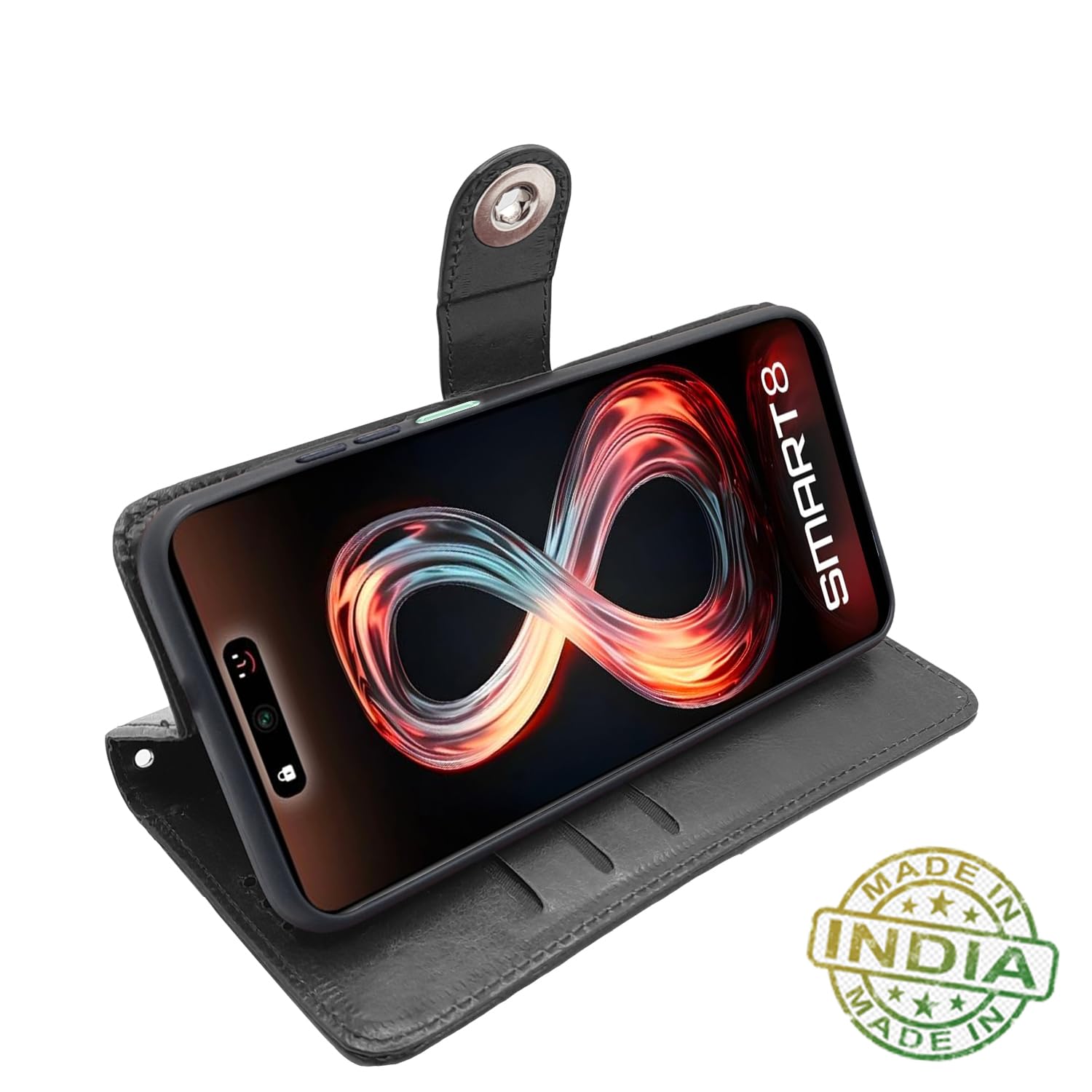Infinix Smart 8 wallet flip cover in black by Pikkme – photo 5