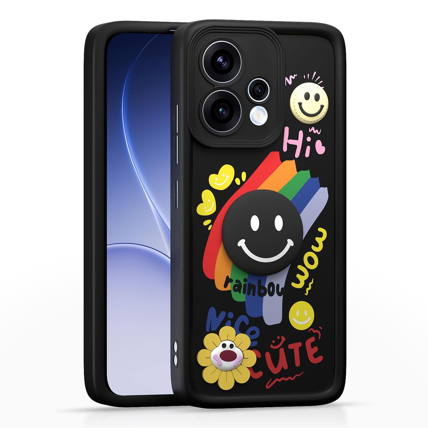 Black Soft Silicone mobile back cover for Oppo Reno 15 5G – Pikkme